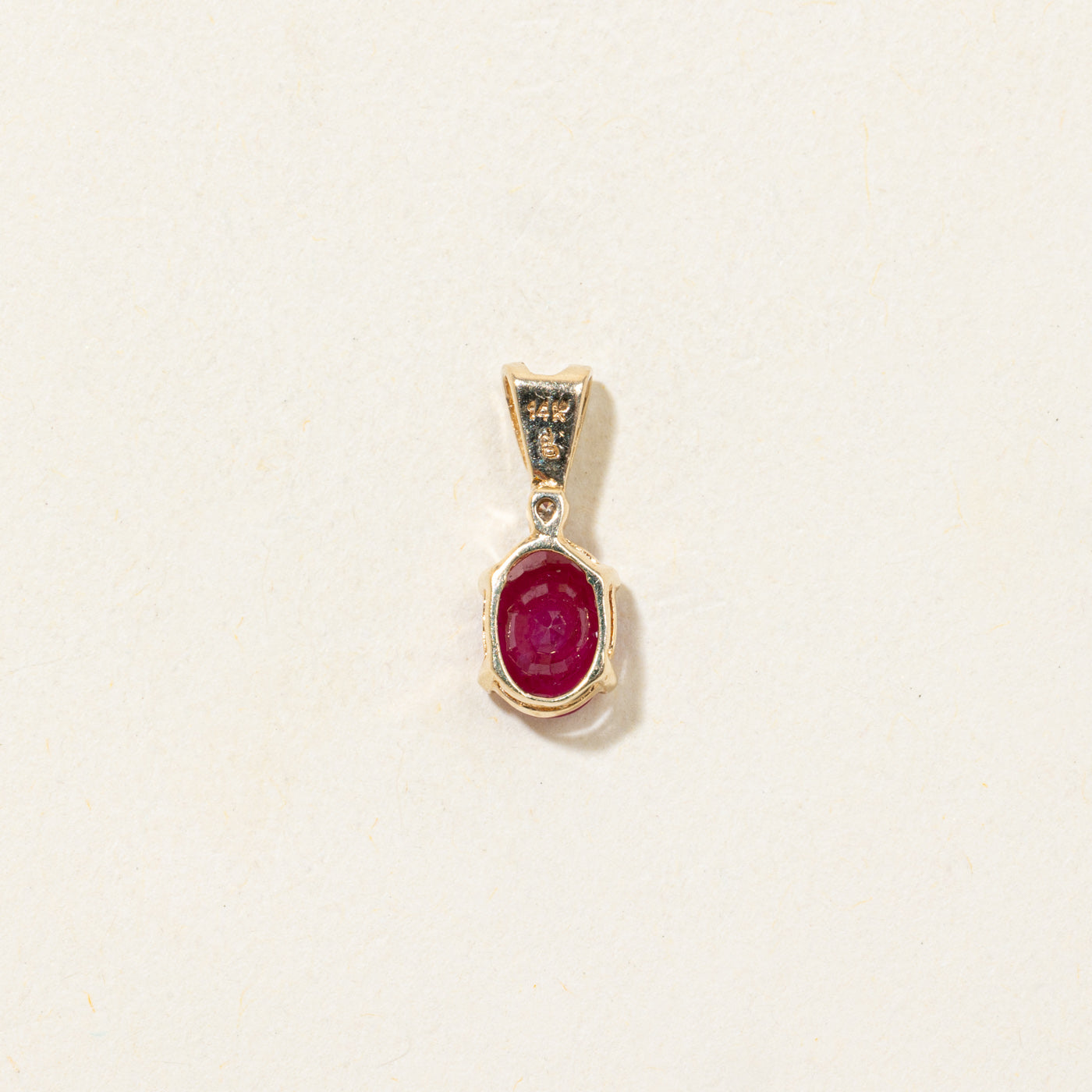 Oval Cut Ruby & Diamond Pendant