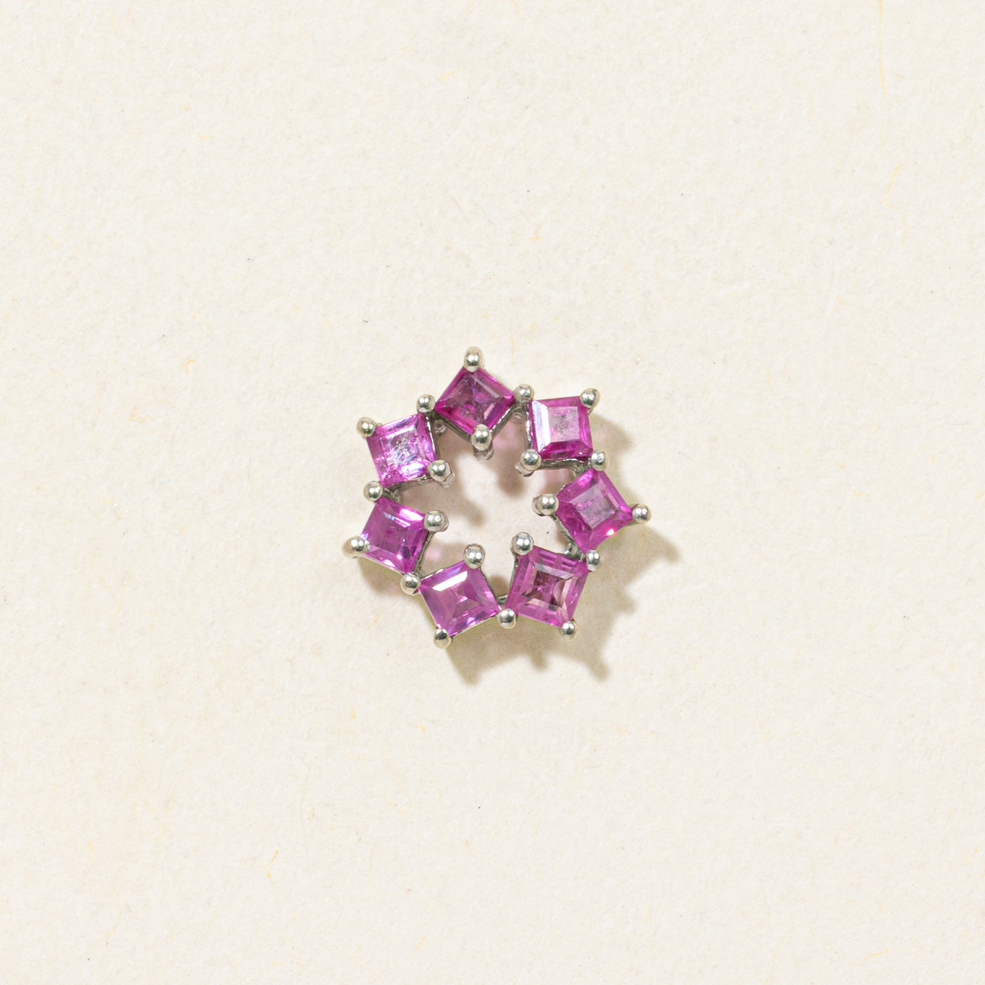 Square Cut Ruby Geometric Pendant