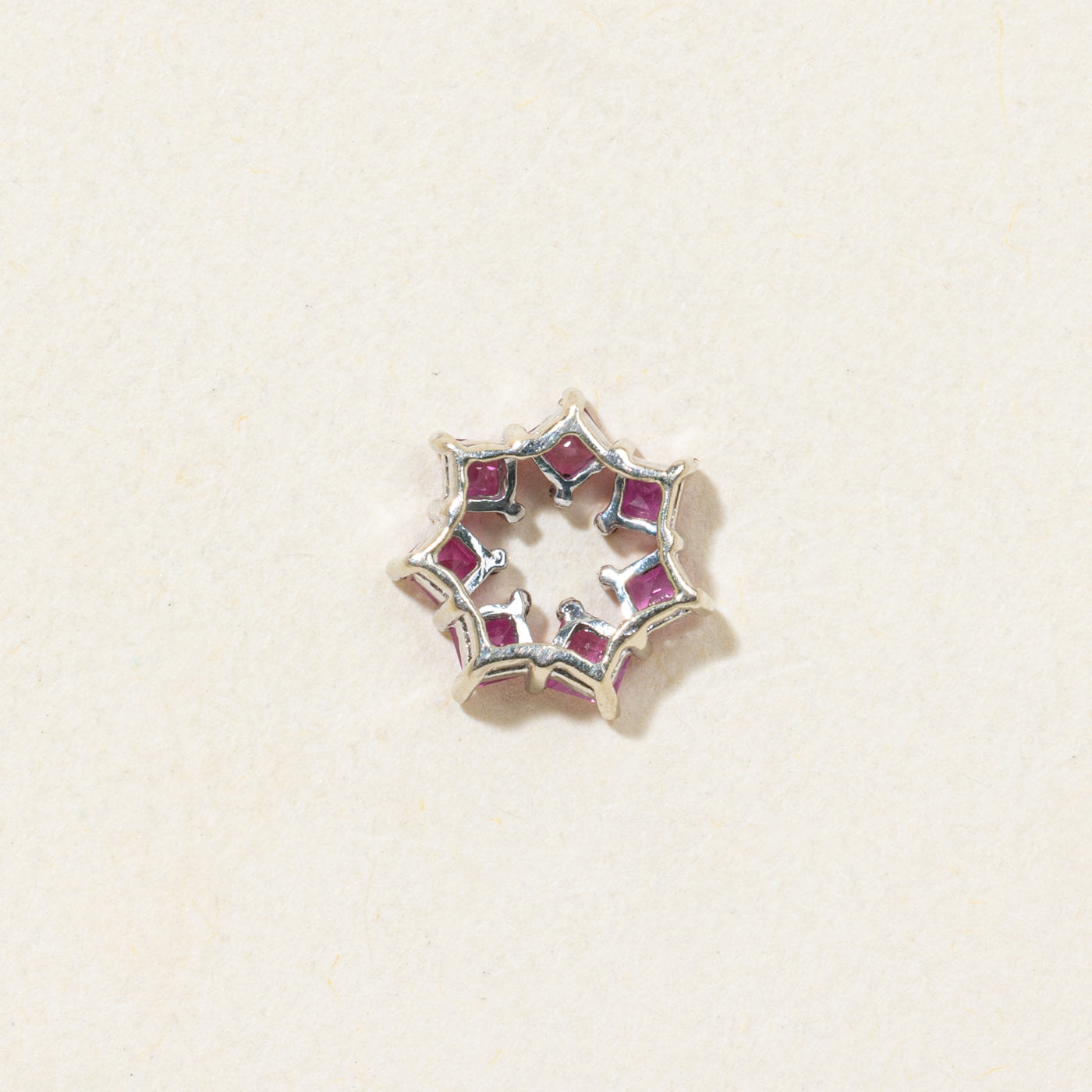 Square Cut Ruby Geometric Pendant