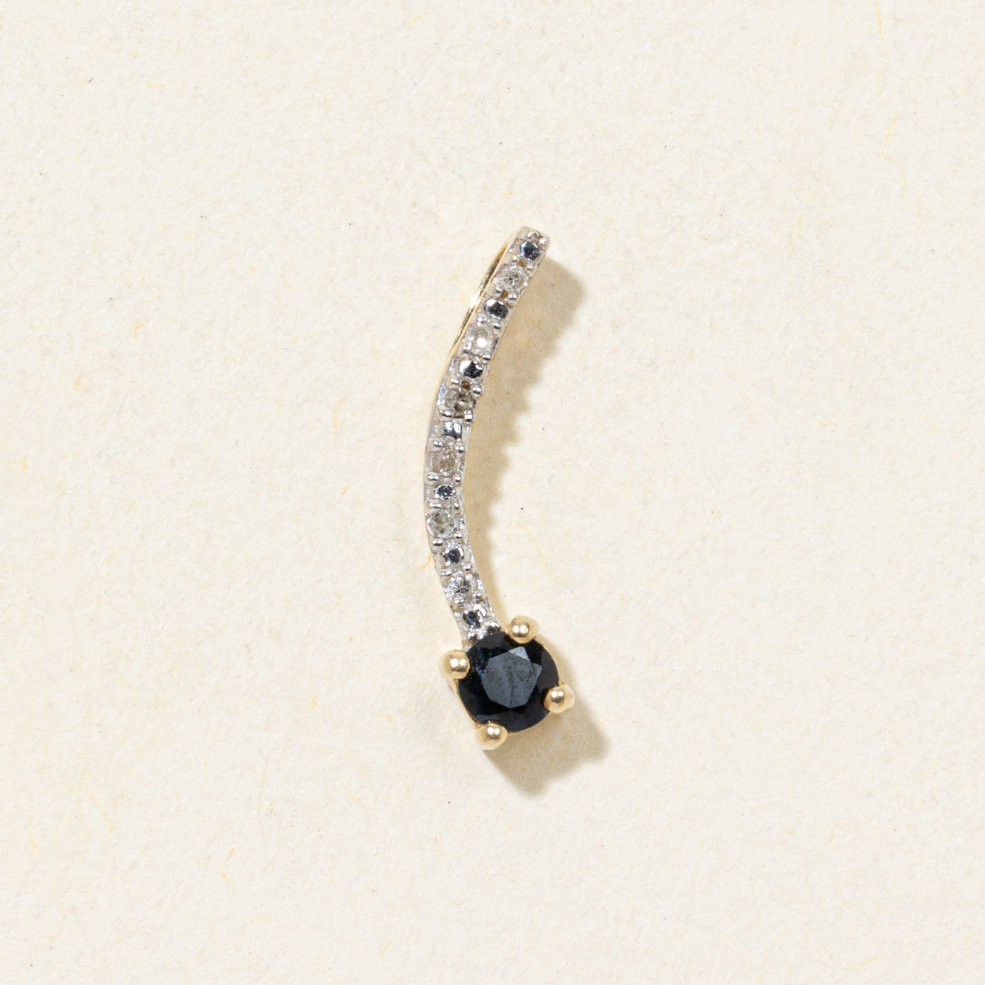 Pendentif incurvé en saphir et diamants