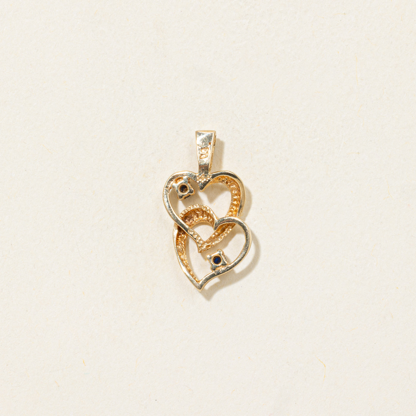 Sapphire Double Heart Pendant