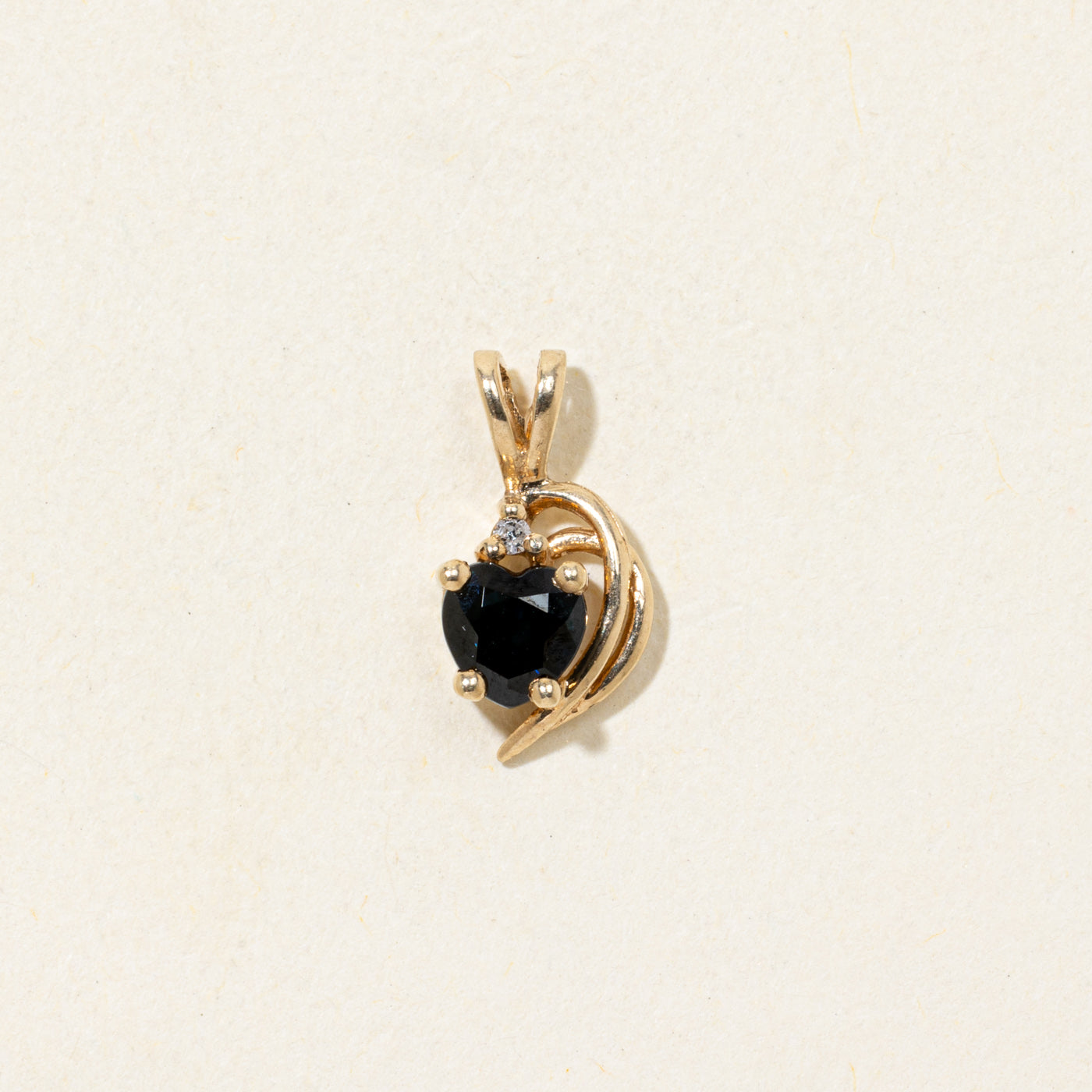 Heart Cut Sapphire & Diamond Pendant