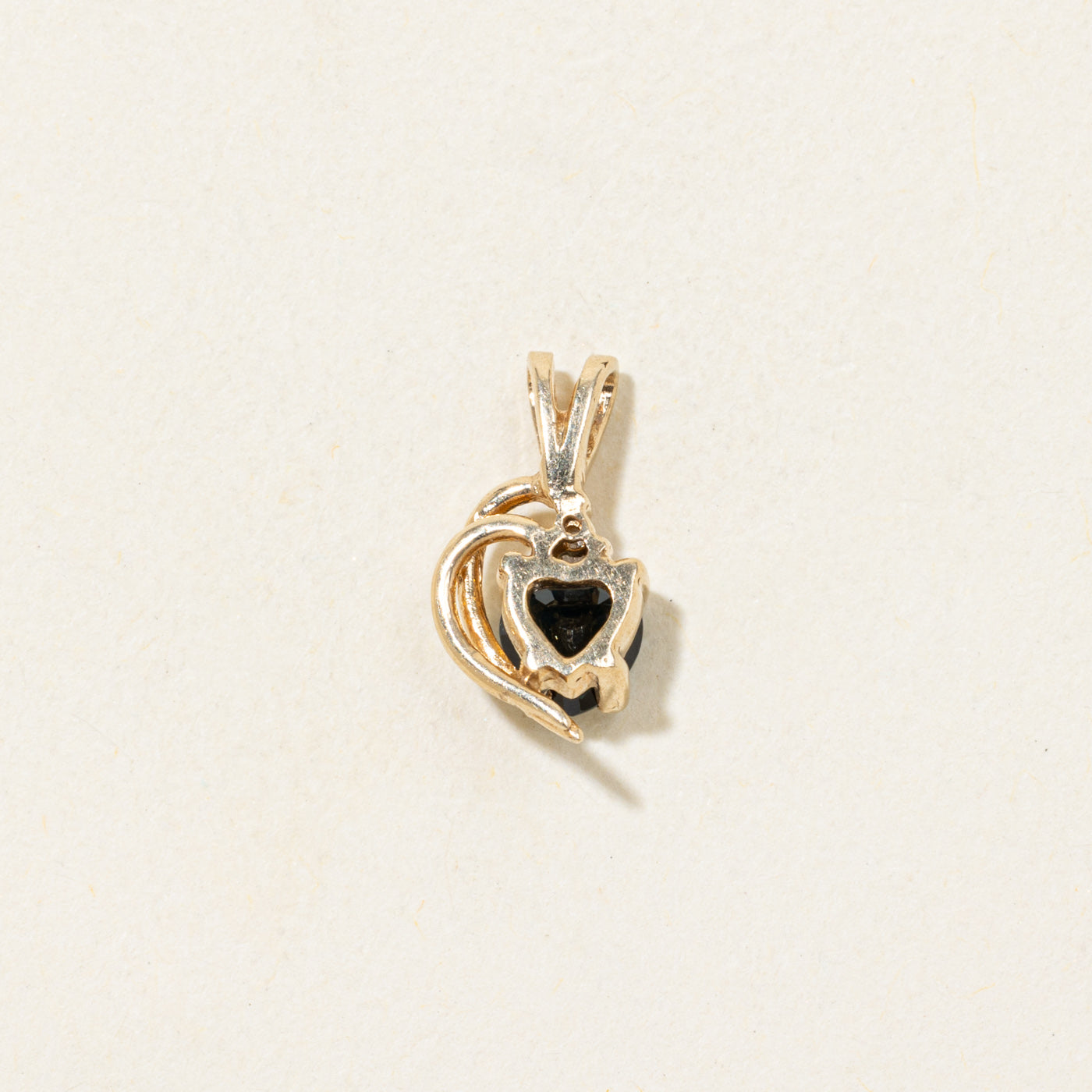 Heart Cut Sapphire & Diamond Pendant