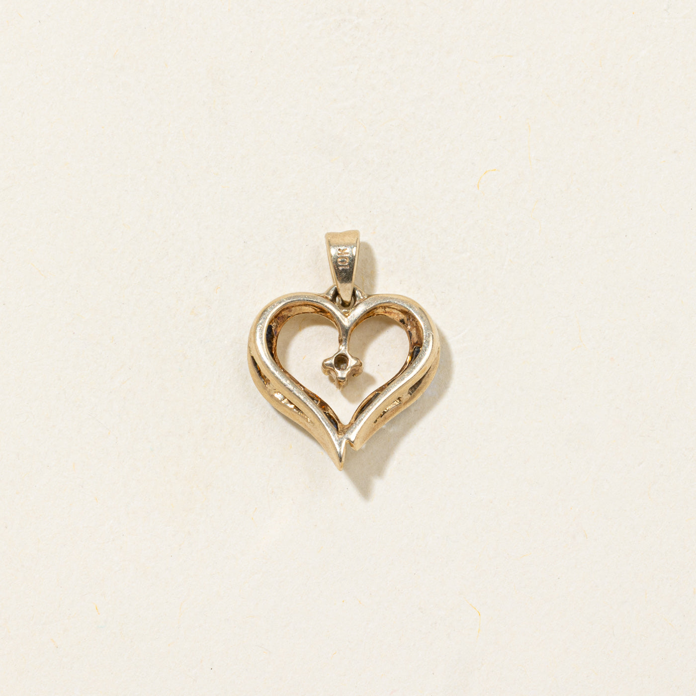 Sapphire & Diamond Open Heart Pendant
