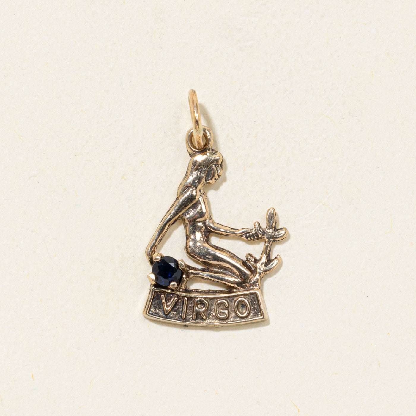 Sapphire Virgo Zodiac Charm