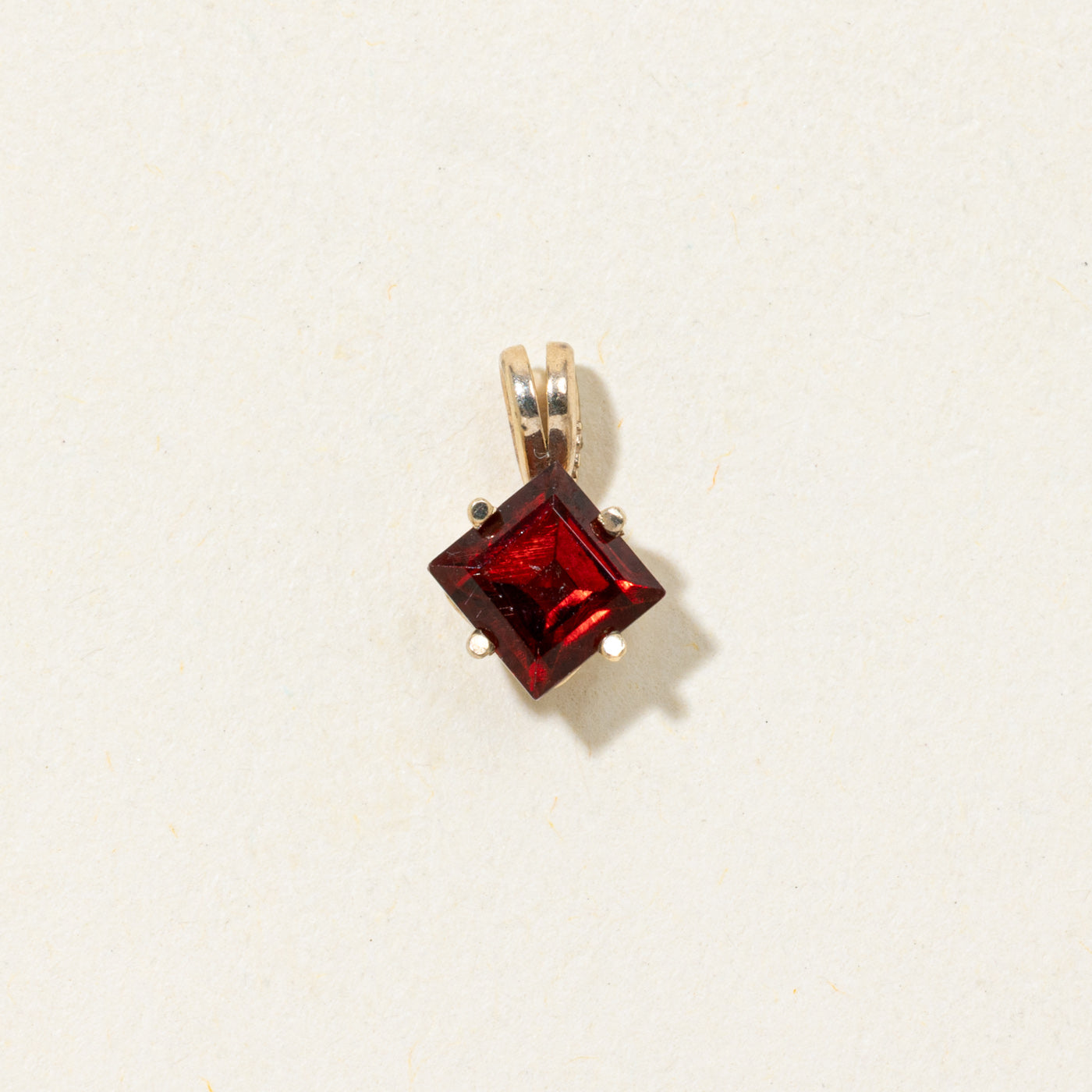 Square Cut Garnet Pendant