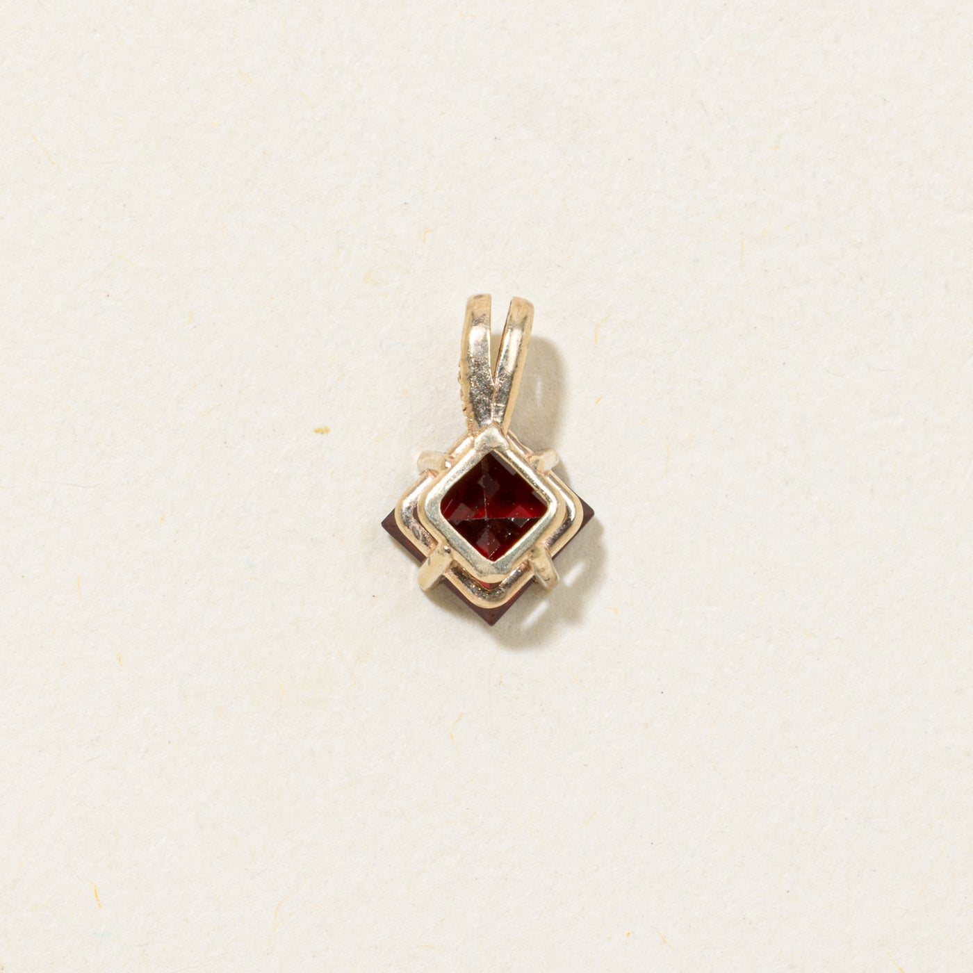 Square Cut Garnet Pendant
