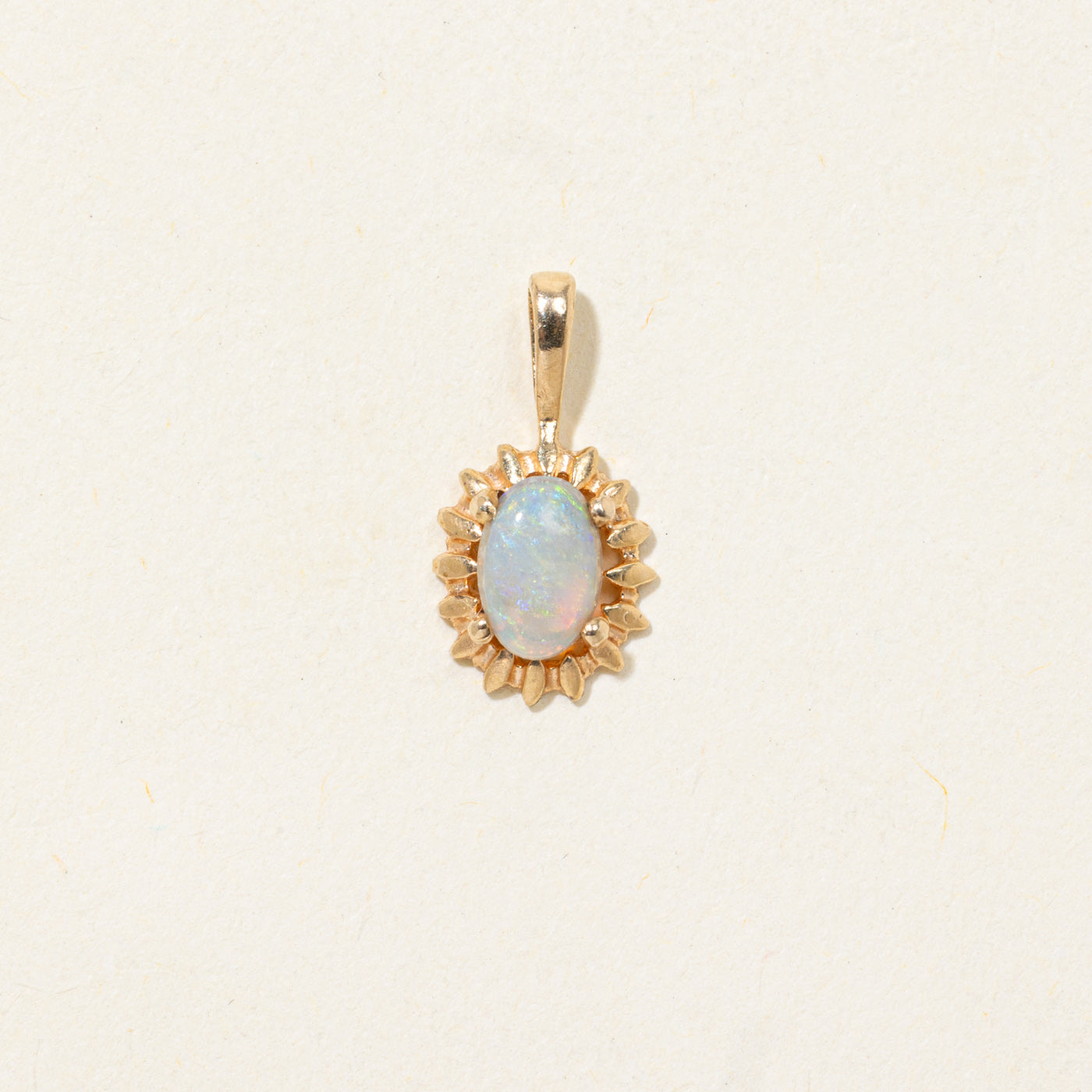 Oval Cut Opal Floral Pendant