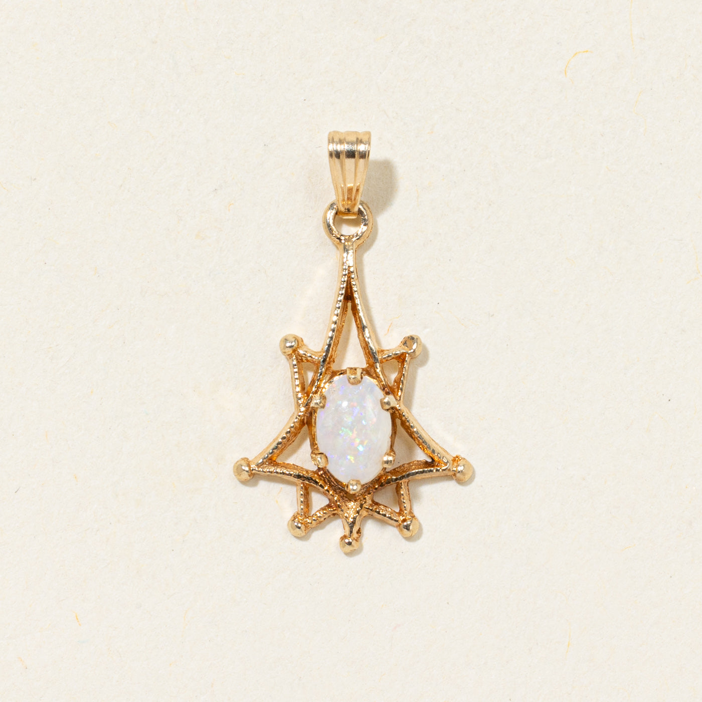 Oval Cut Opal Star Pendant