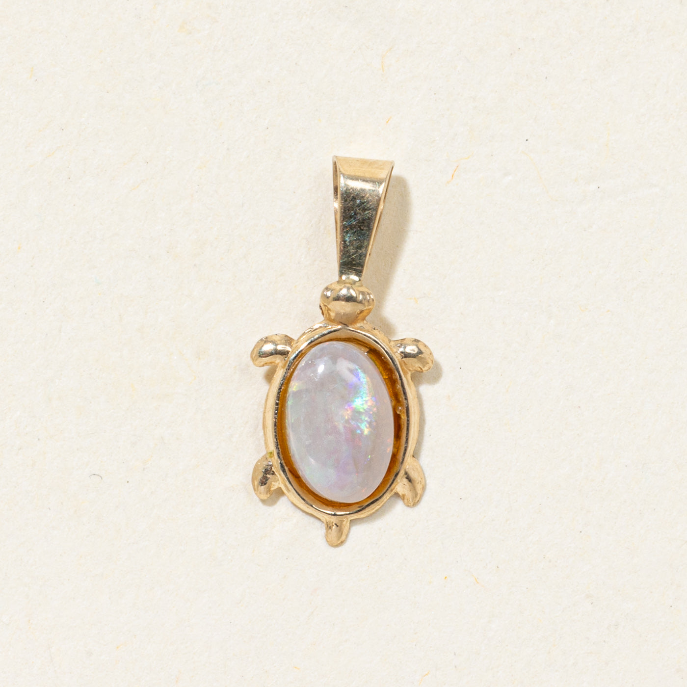 Cabochon Cut Opal Turtle Pendant