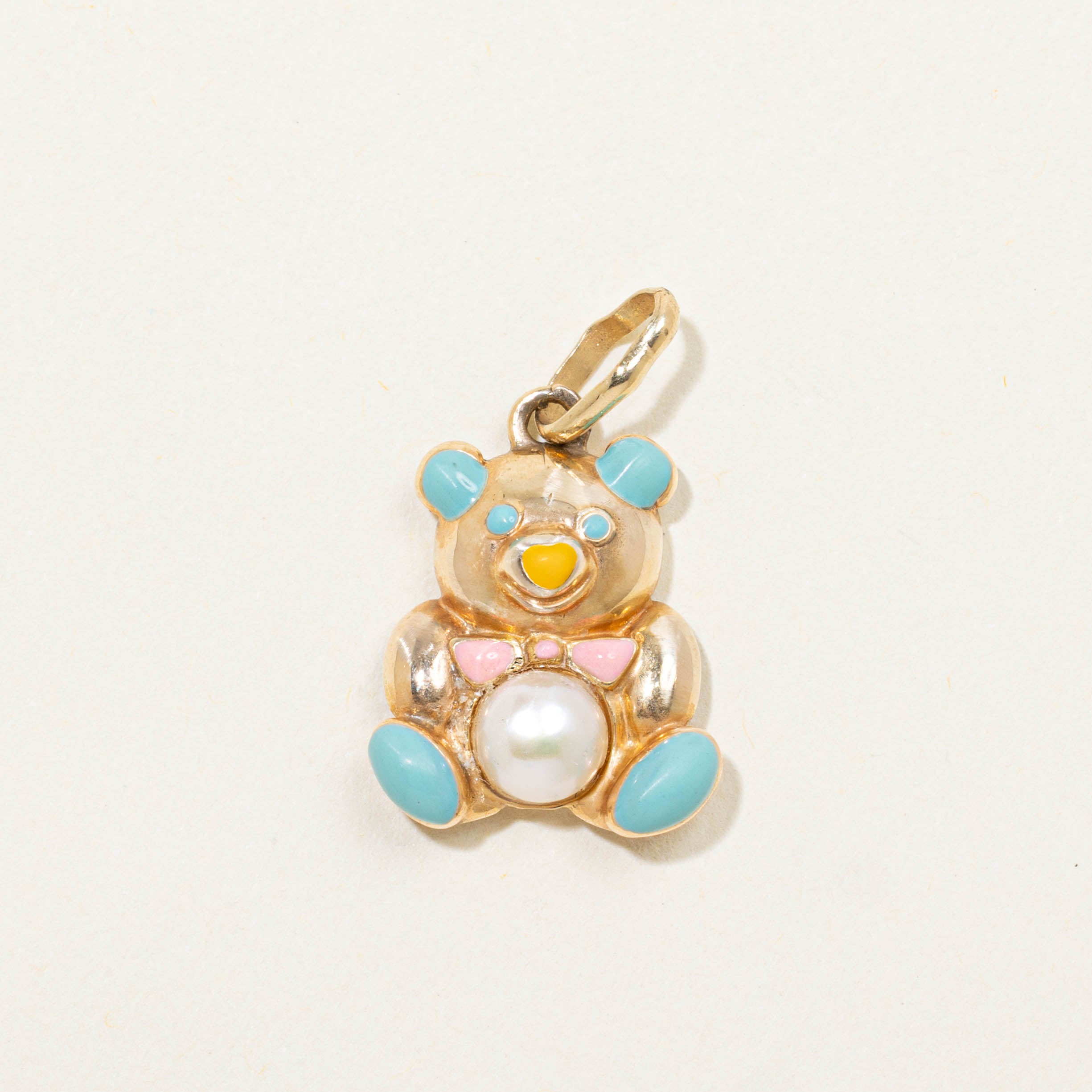 14k Pearl Teddy Bear Charm