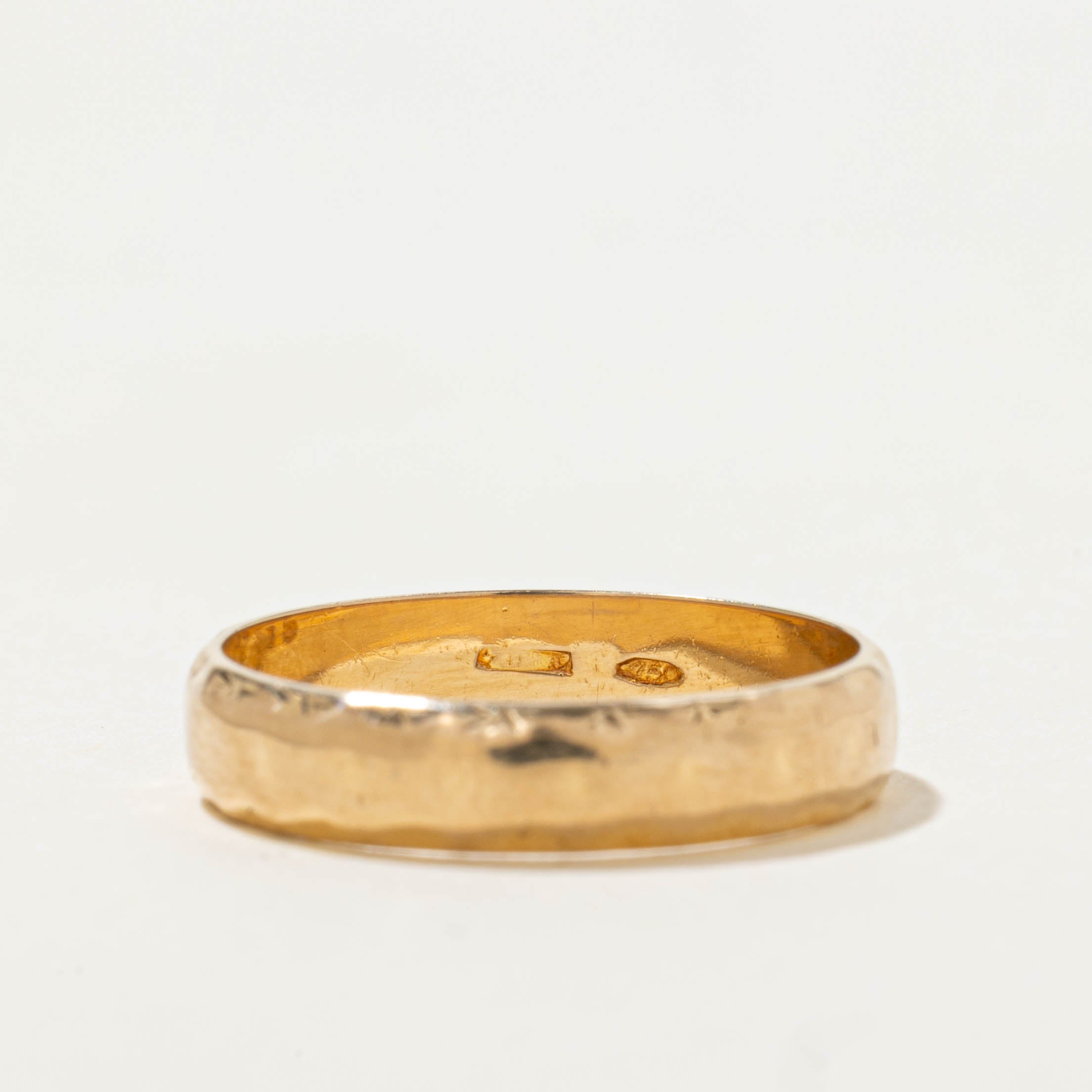 Italian Yellow Gold Textured Band | 3.90mm | SZ 6