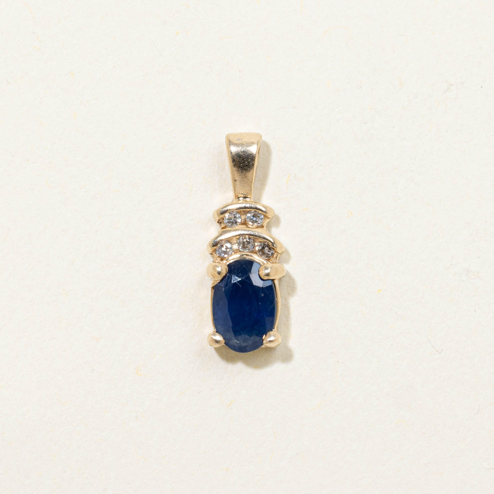 10k Sapphire & Diamond Accented Pendant