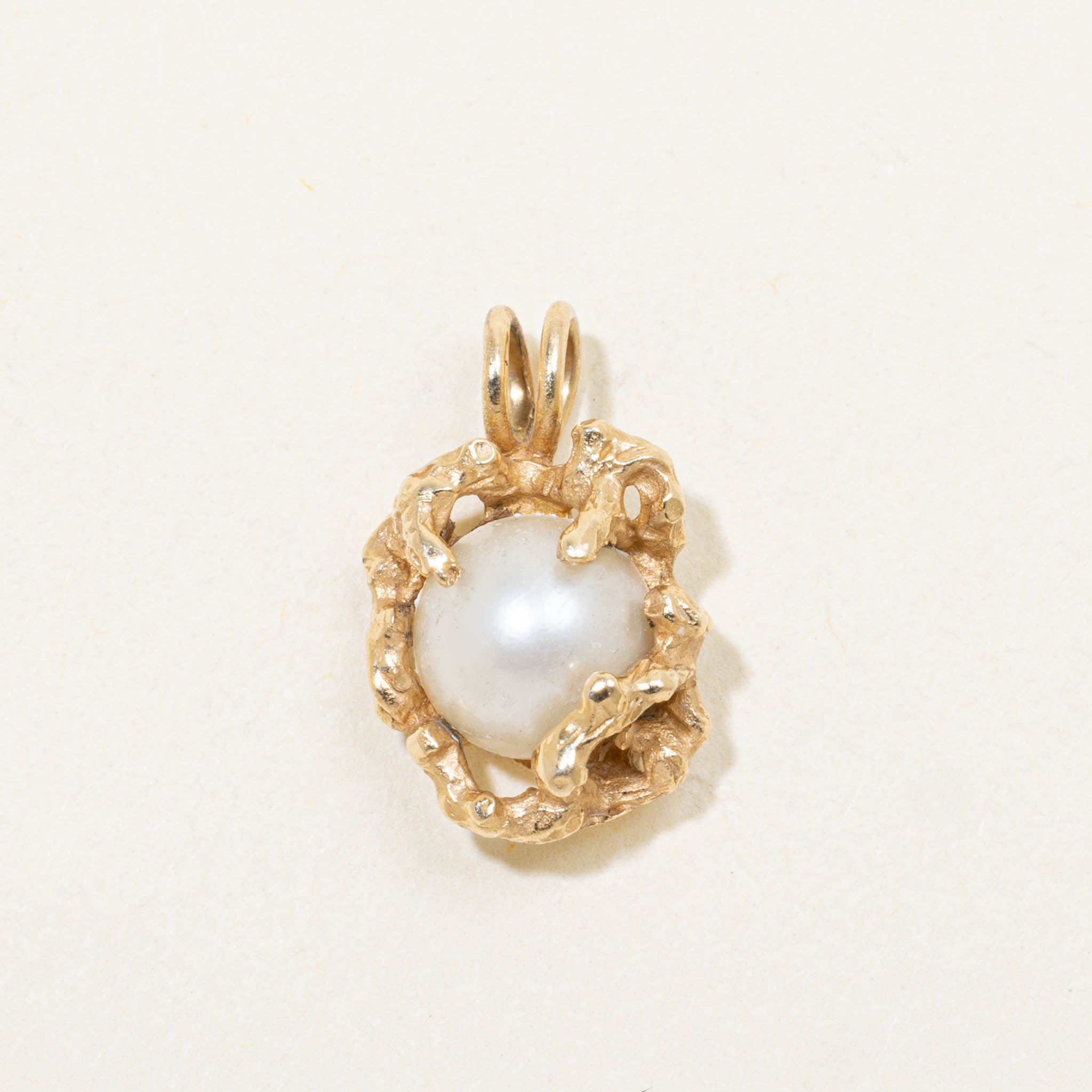 14k Pearl Nuggety Freeform Pendant