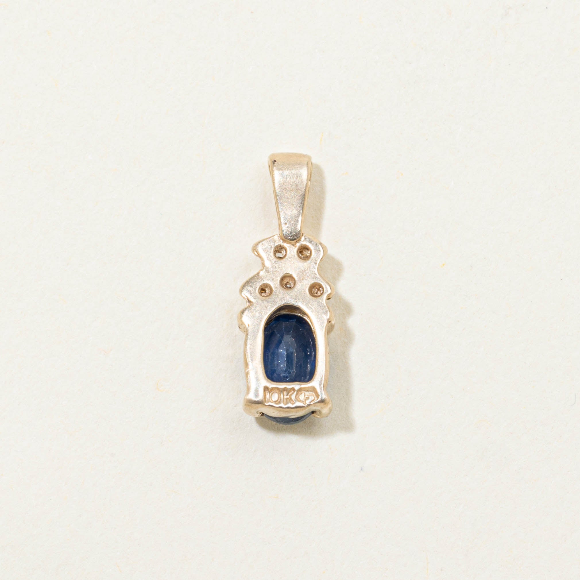10k Sapphire & Diamond Accented Pendant