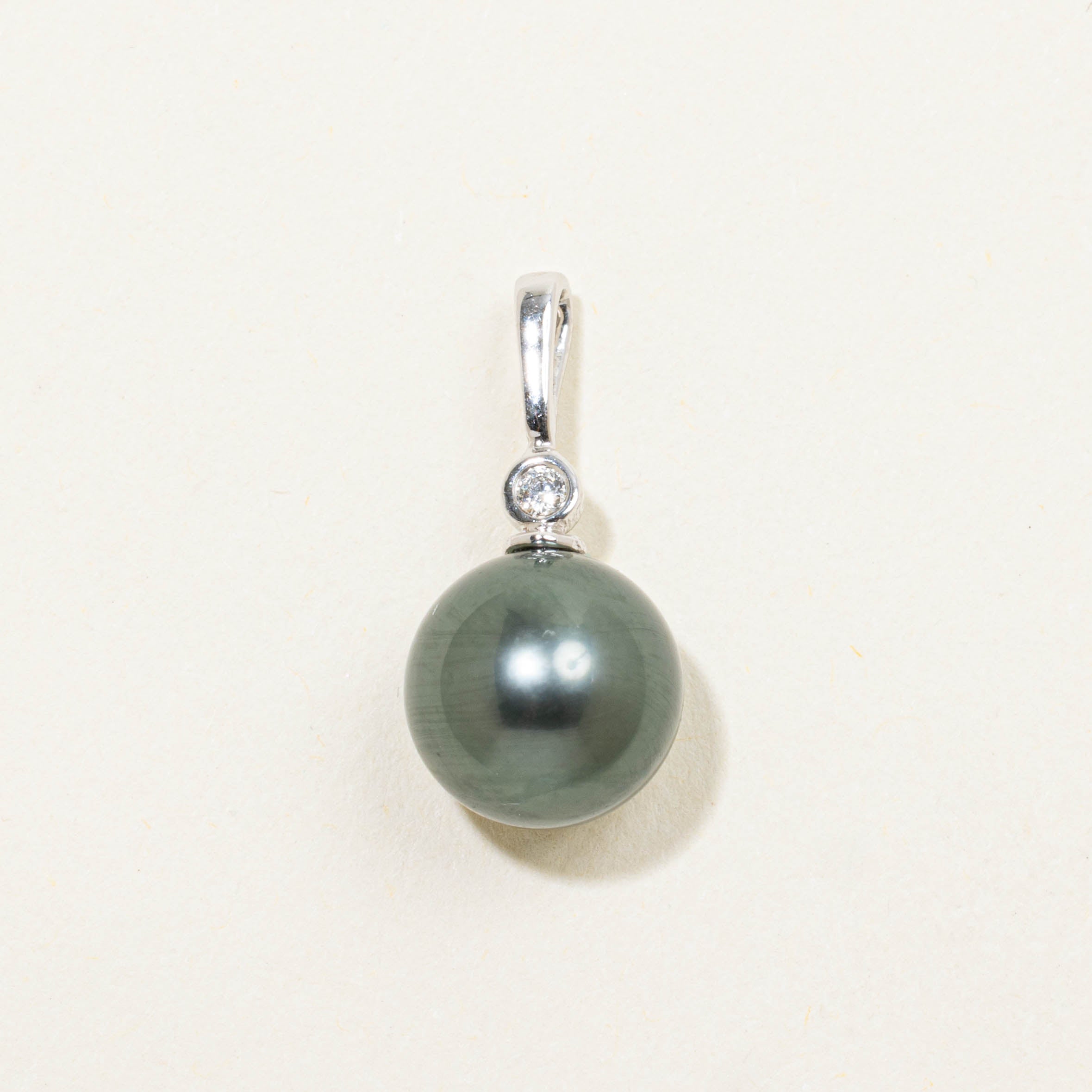 14k Pearl & Diamond Pendant