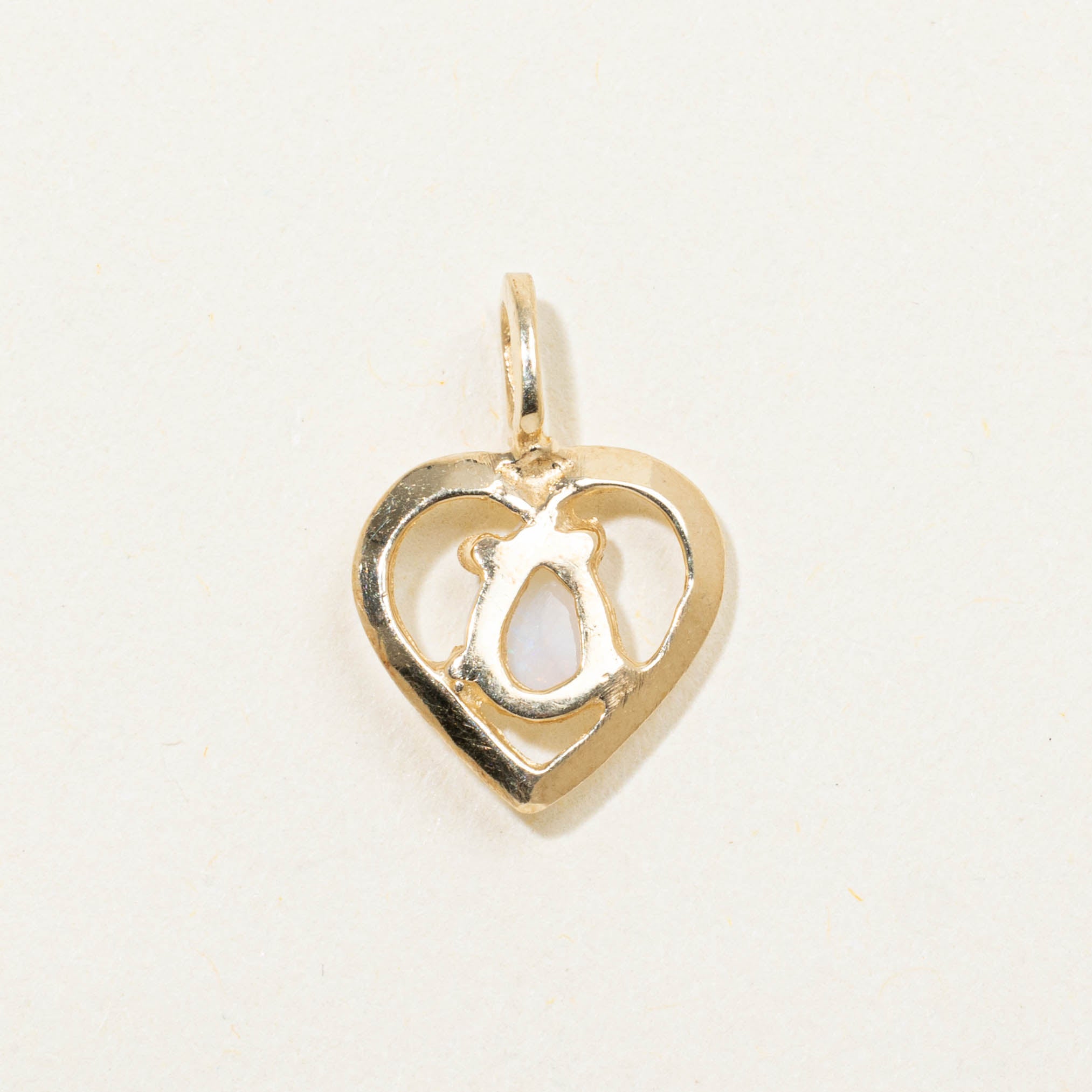 10k Opal Heart Charm