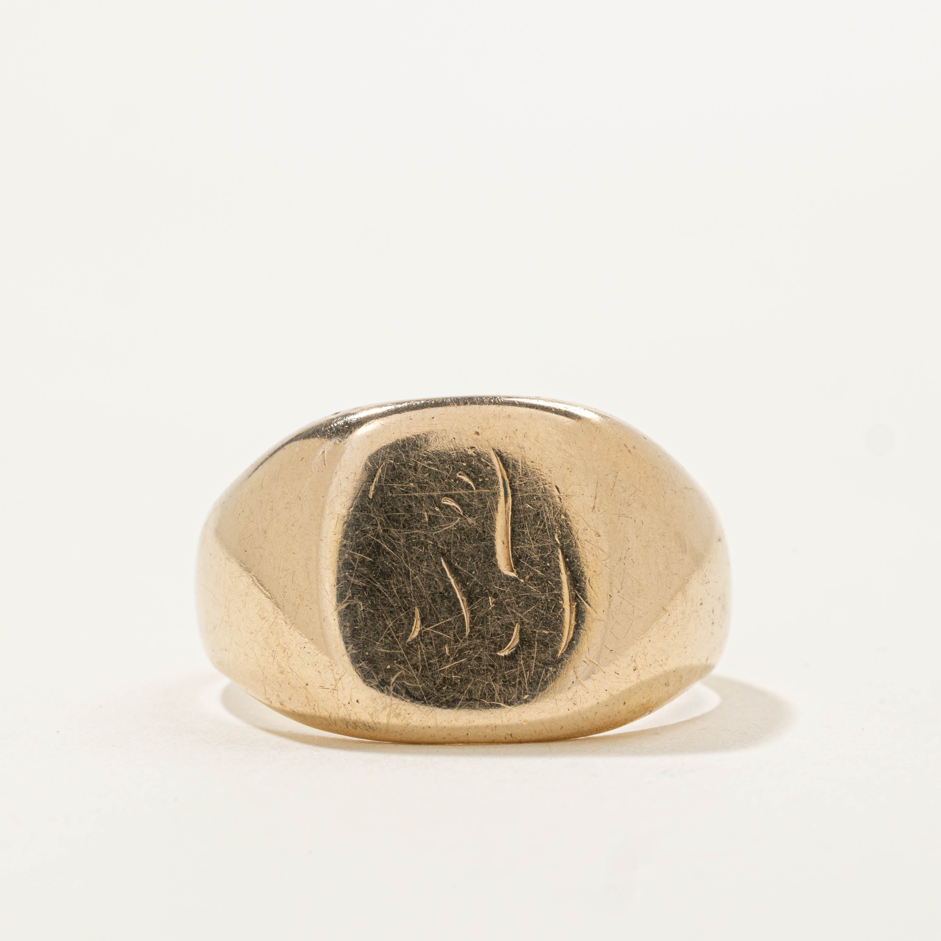 ‘Birks’ 14k Plain Signet Dome Ring | SZ 9.5