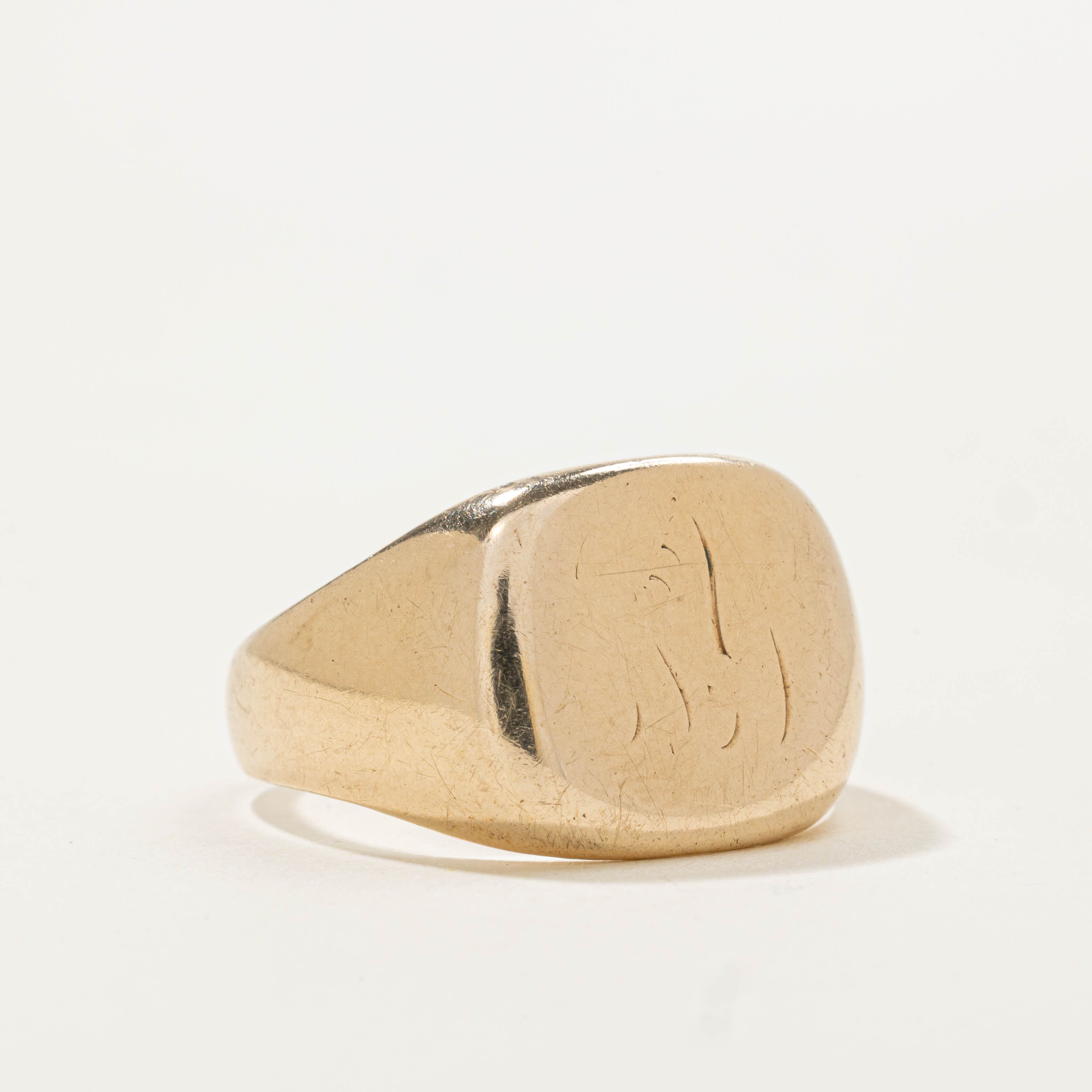 ‘Birks’ 14k Plain Signet Dome Ring | SZ 9.5