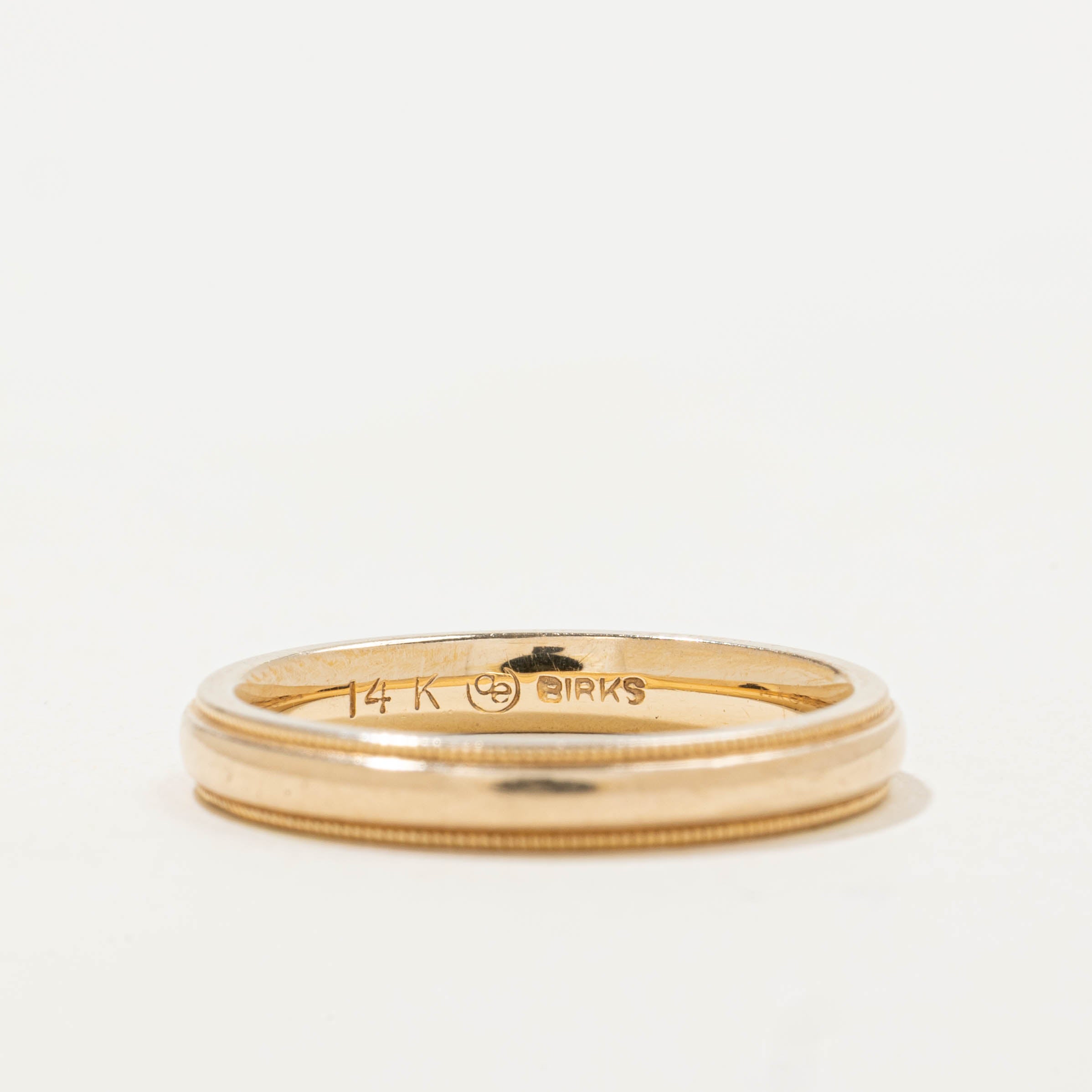 ‘Birks’ 14k Yellow Gold Milgrained Band | 2.95mm | SZ 6