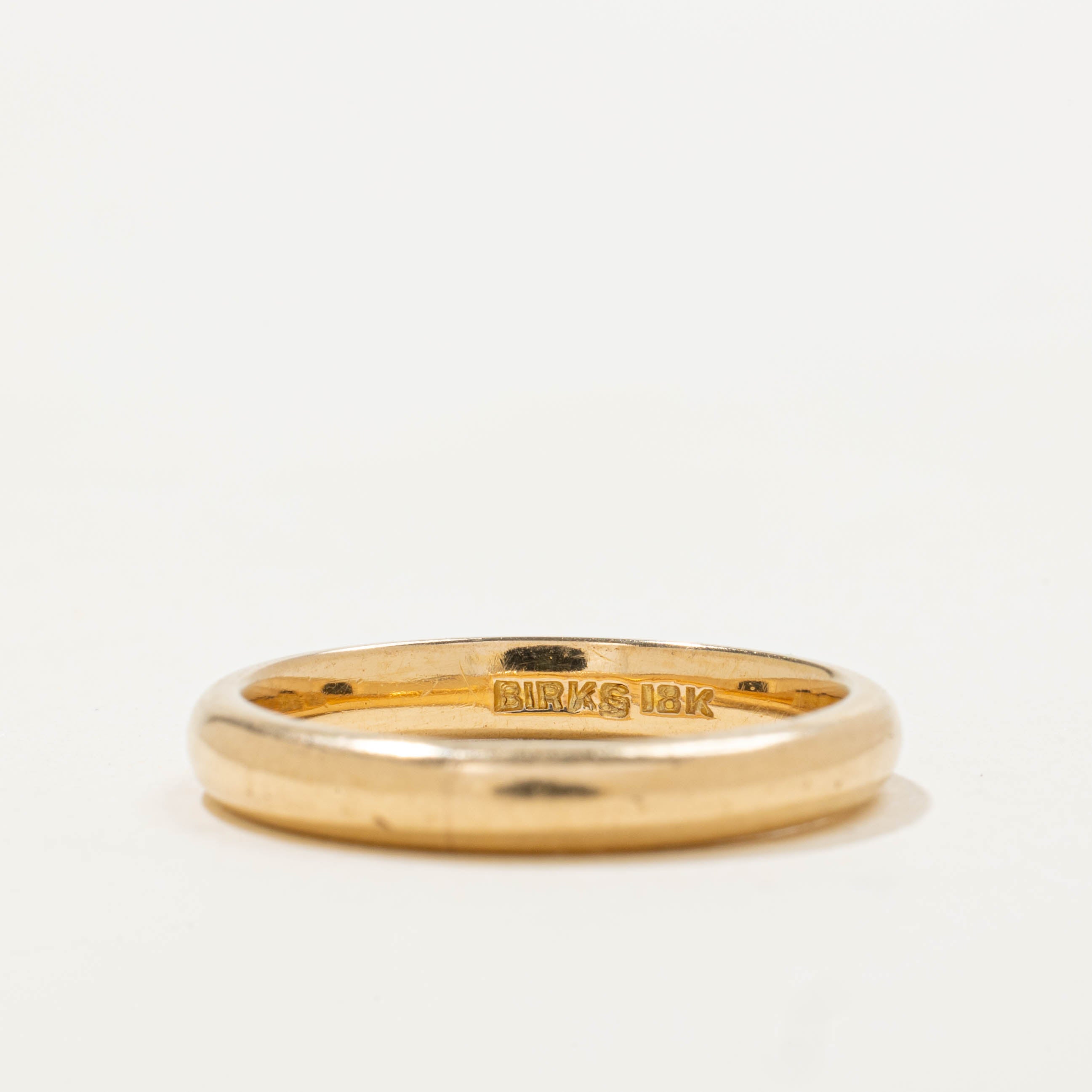 ‘Birks’ 18k Yellow Gold Band | 3.25mm | SZ 7.5