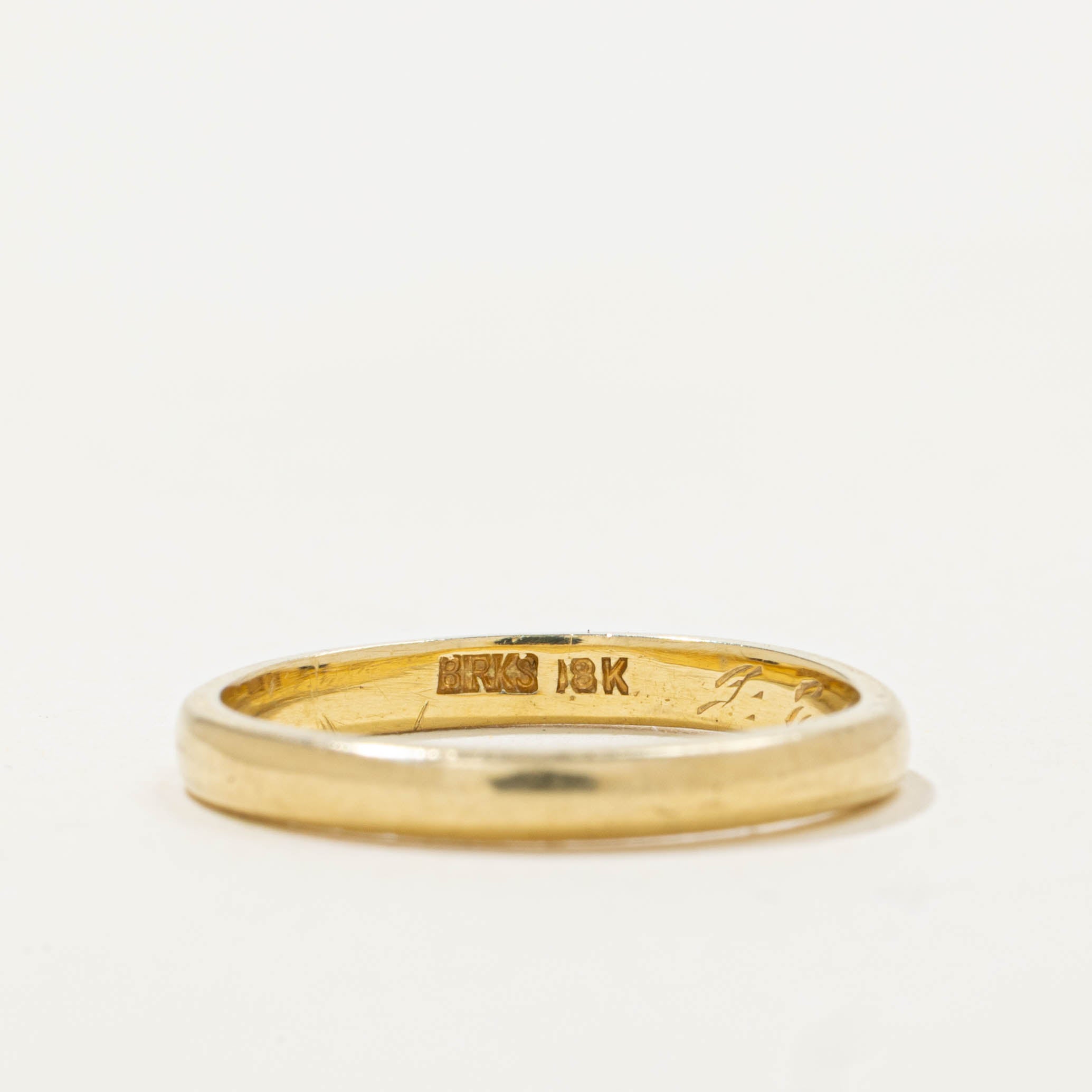 ‘Birks’ 18k Yellow Gold Band | 2.30mm | SZ 4.25