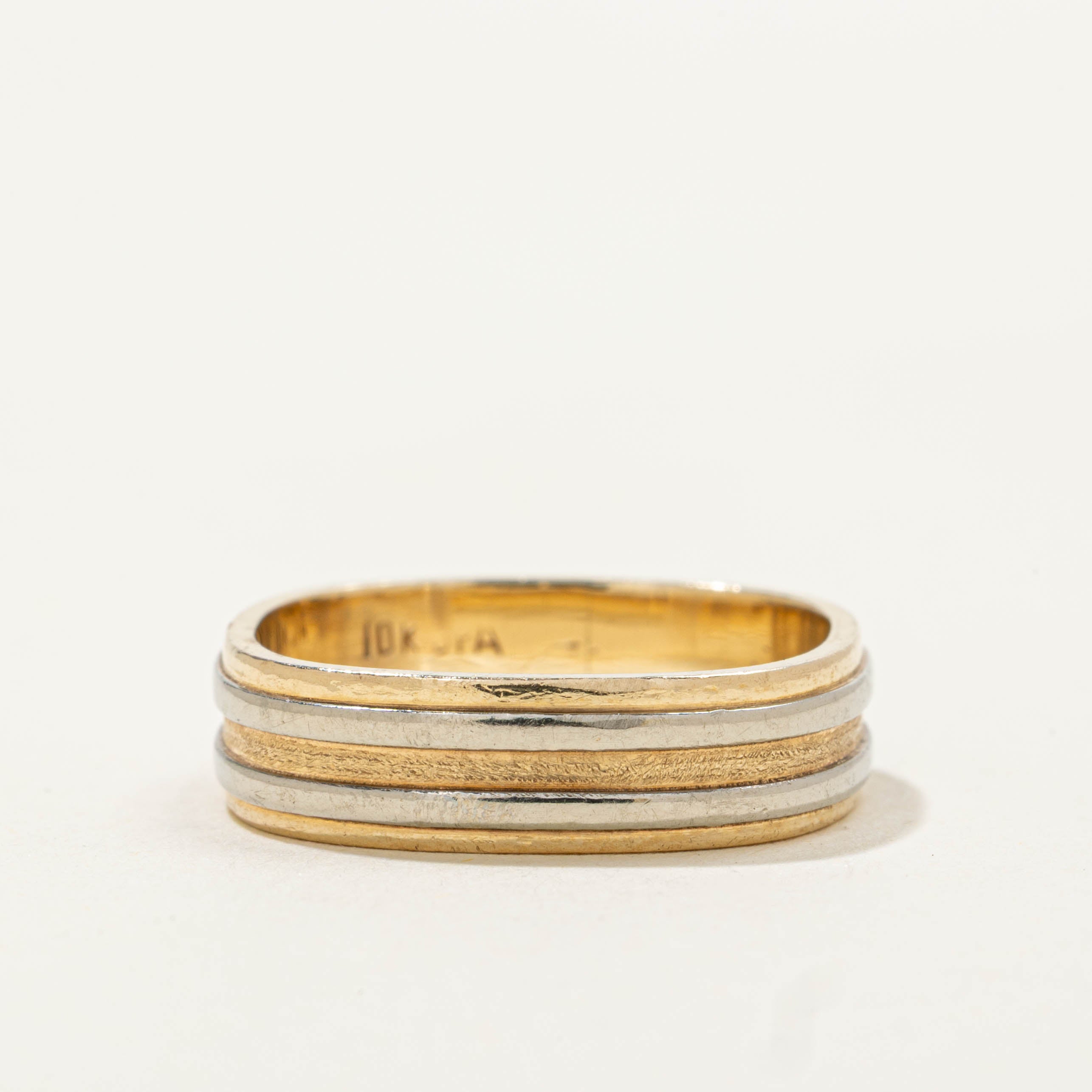 10k Two-Tone Grooved Band | 5.00mm | SZ 6
