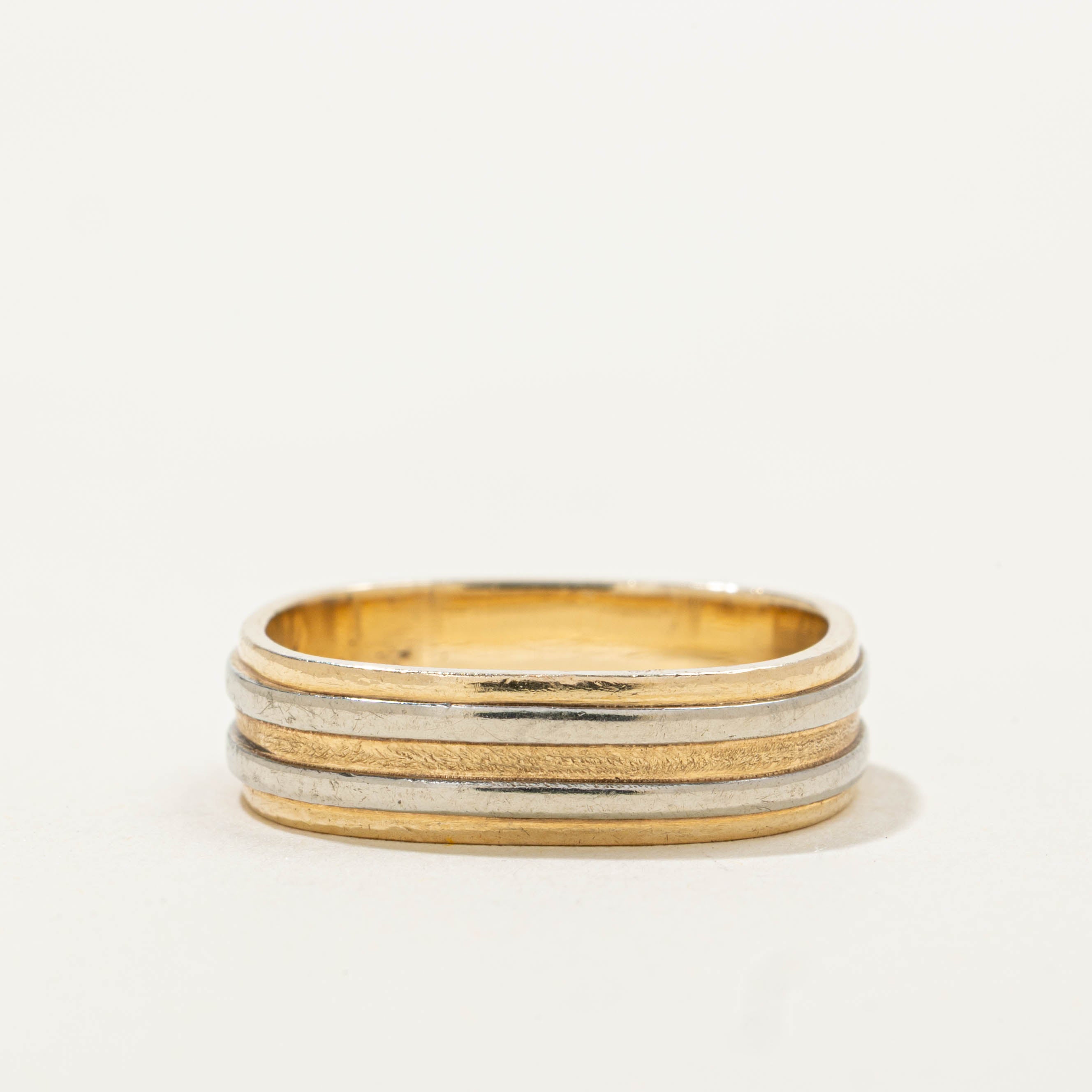 10k Two-Tone Grooved Band | 5.00mm | SZ 6