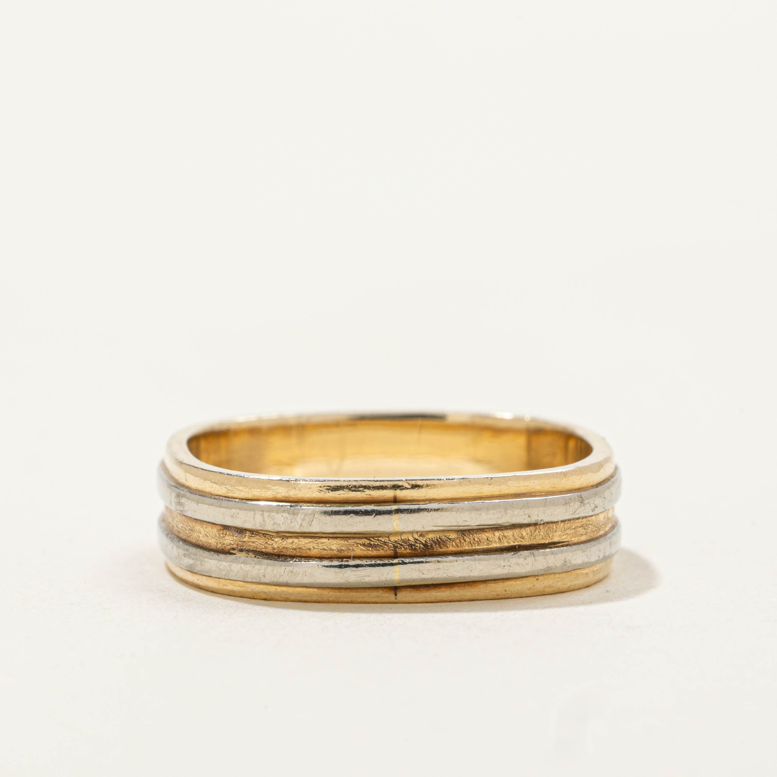 10k Two-Tone Grooved Band | 5.00mm | SZ 6
