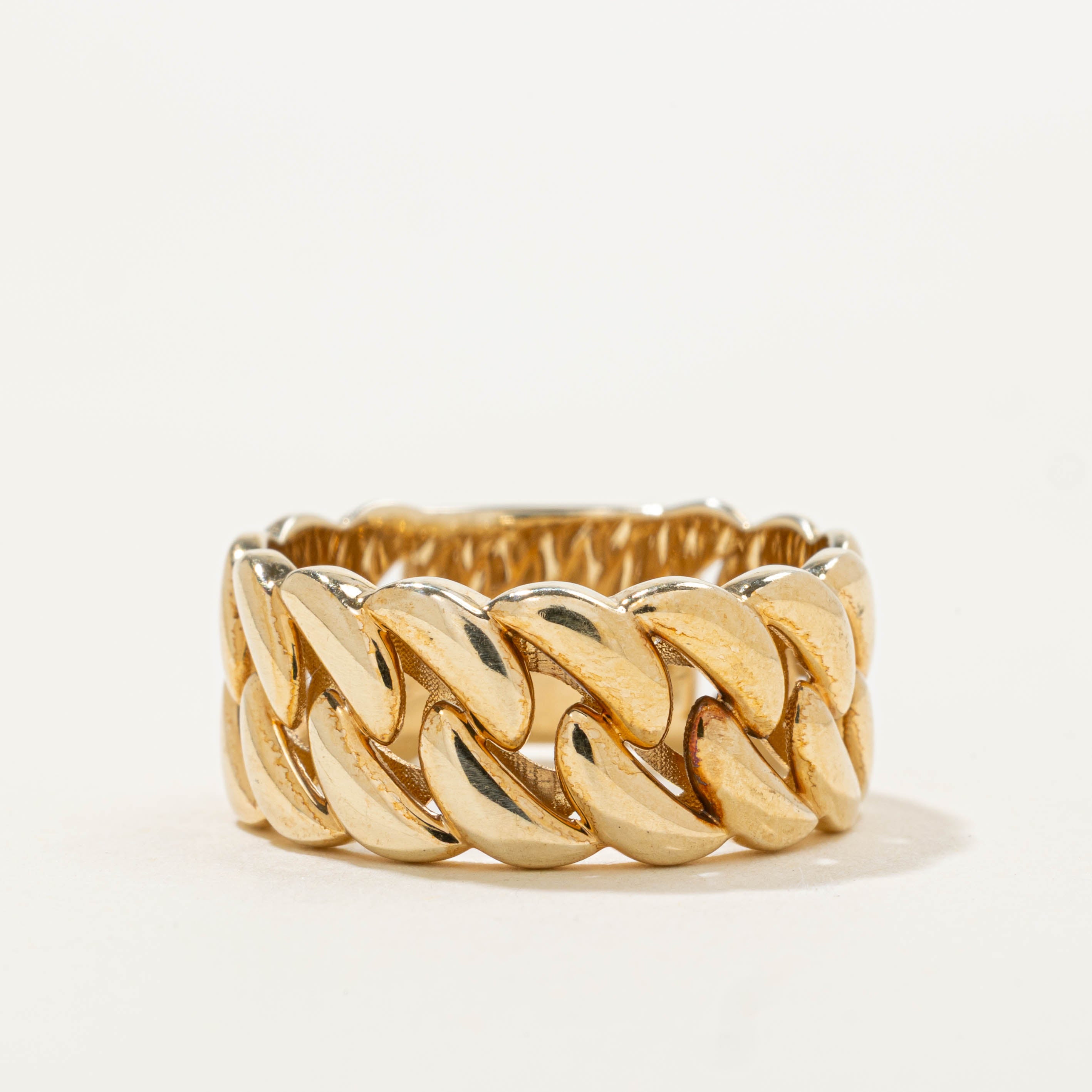 10k Yellow Gold Chain Ring | 8.80mm | SZ 7.25