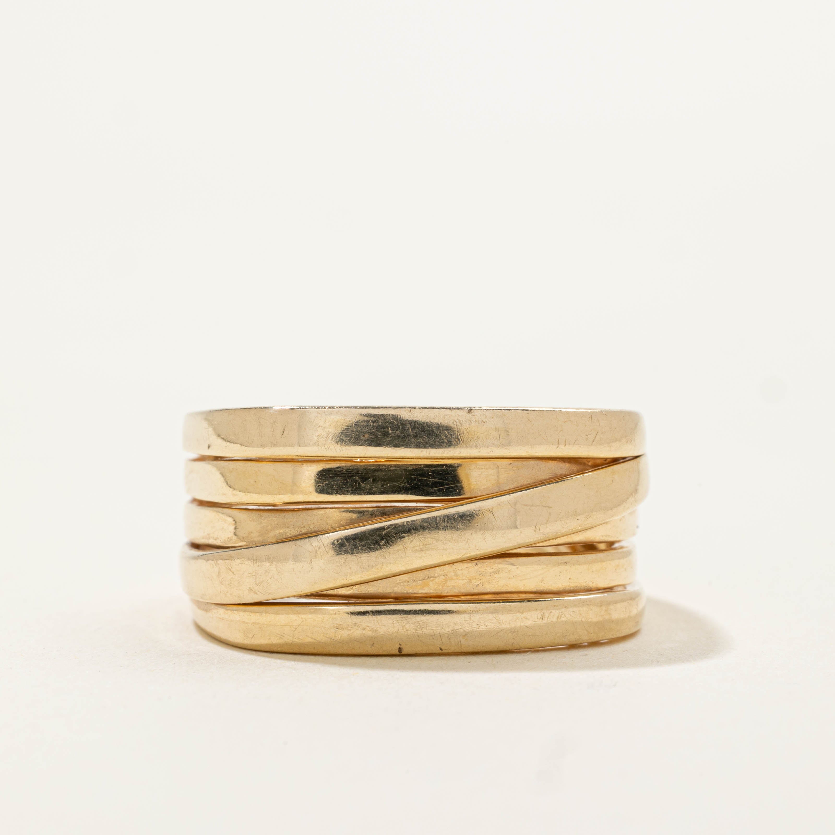 14k Faux Stacked Band | SZ 8.5