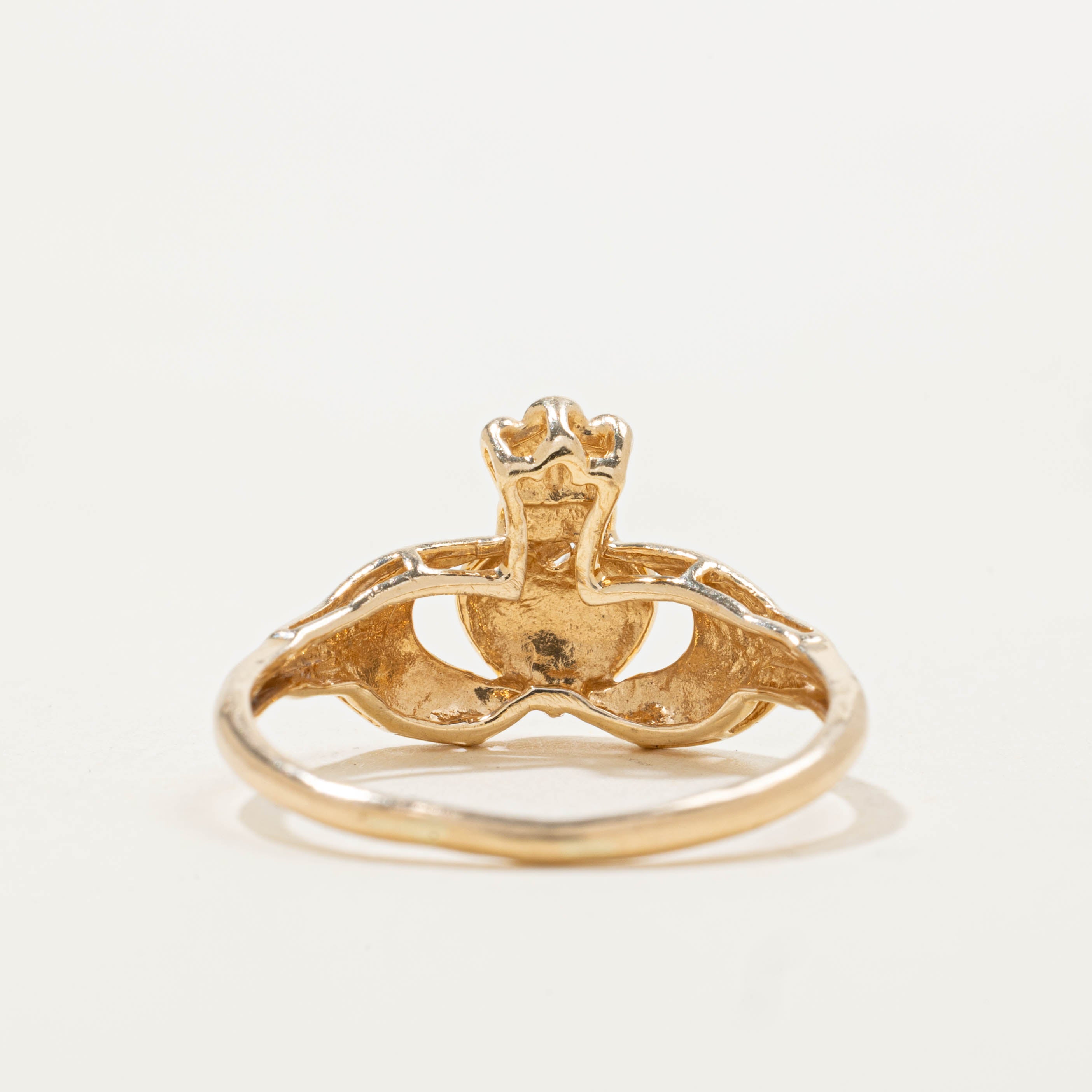 14k Yellow Gold Claddagh Ring | SZ 8.25
