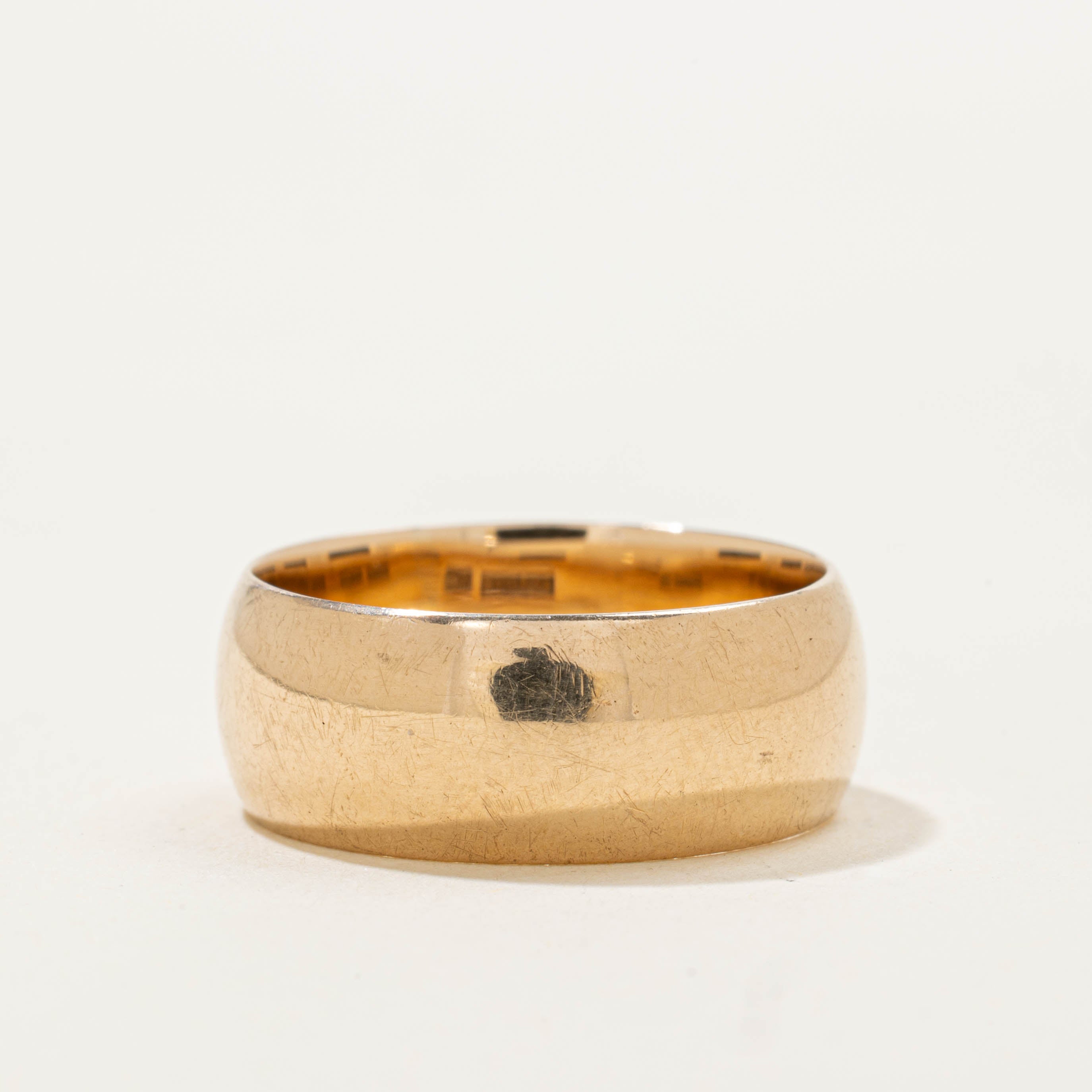 14k Yellow Gold Plain Cigar Band | 7.55mm | SZ 7