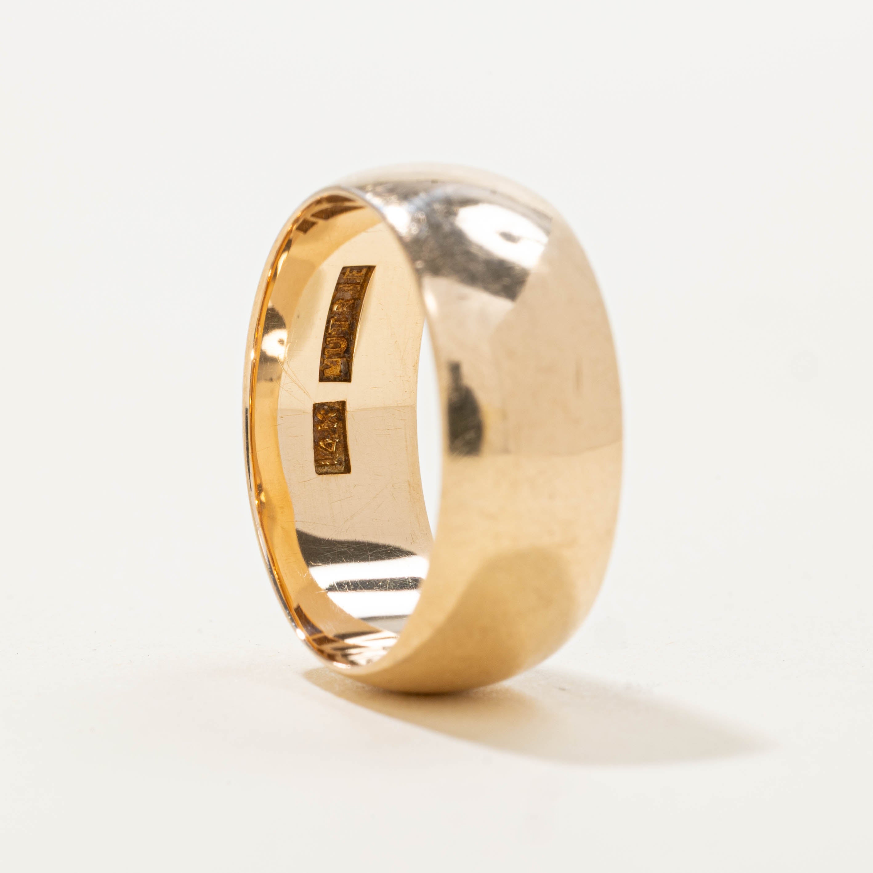 14k Yellow Gold Plain Cigar Band | 7.55mm | SZ 7