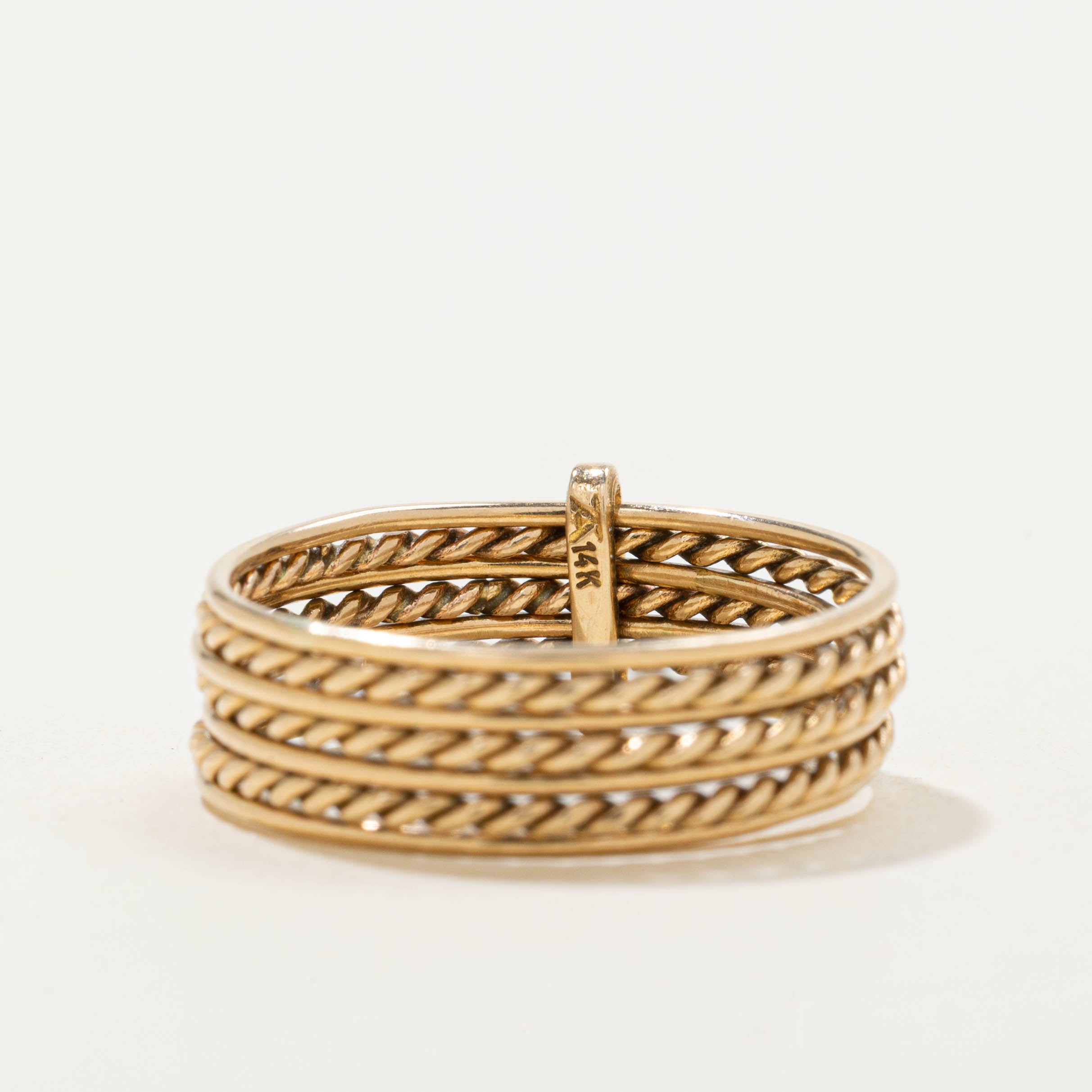 14k Braided Stacking Ring | 8.30mm | SZ 6.5