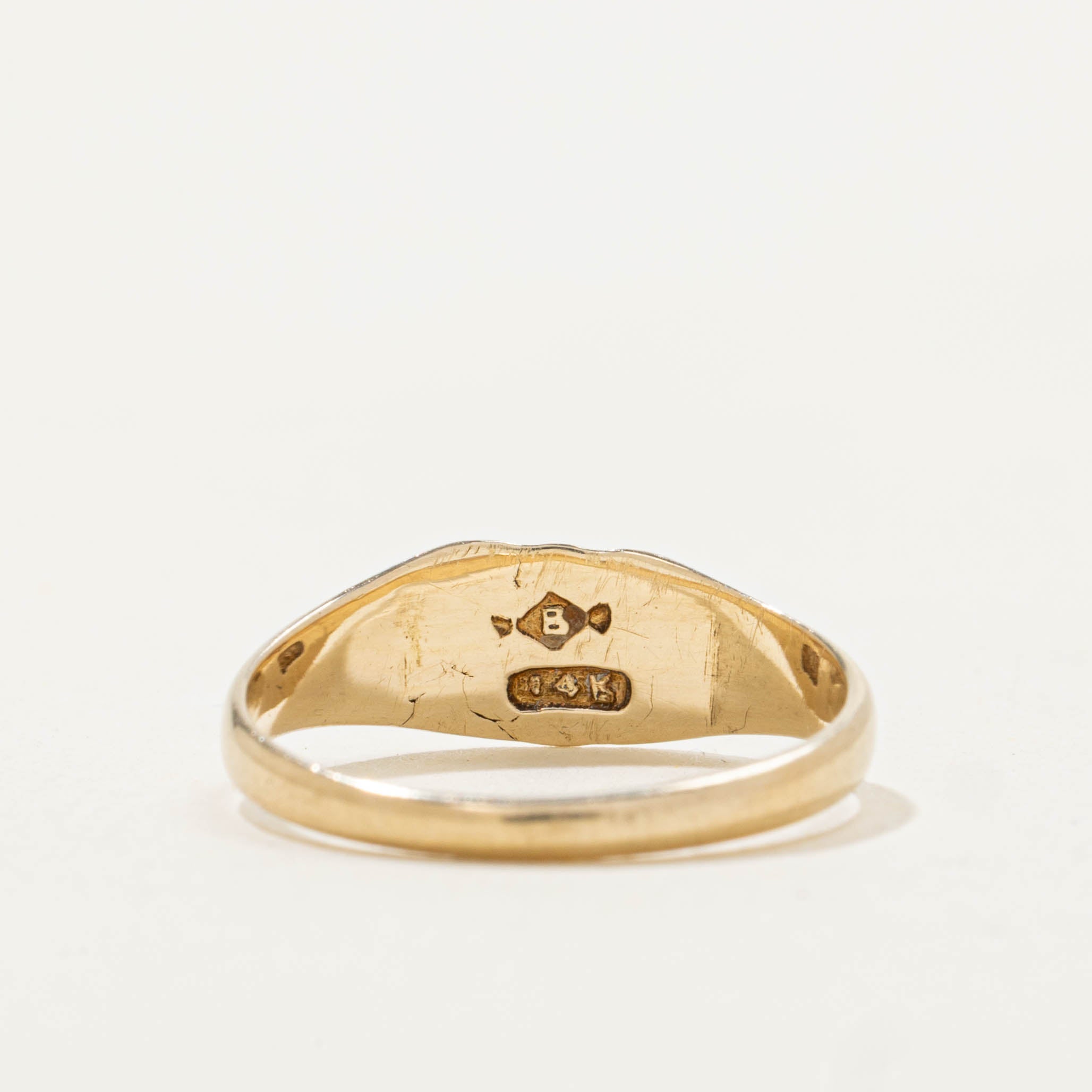 14k “PG” Initialized Signet Ring | SZ 3