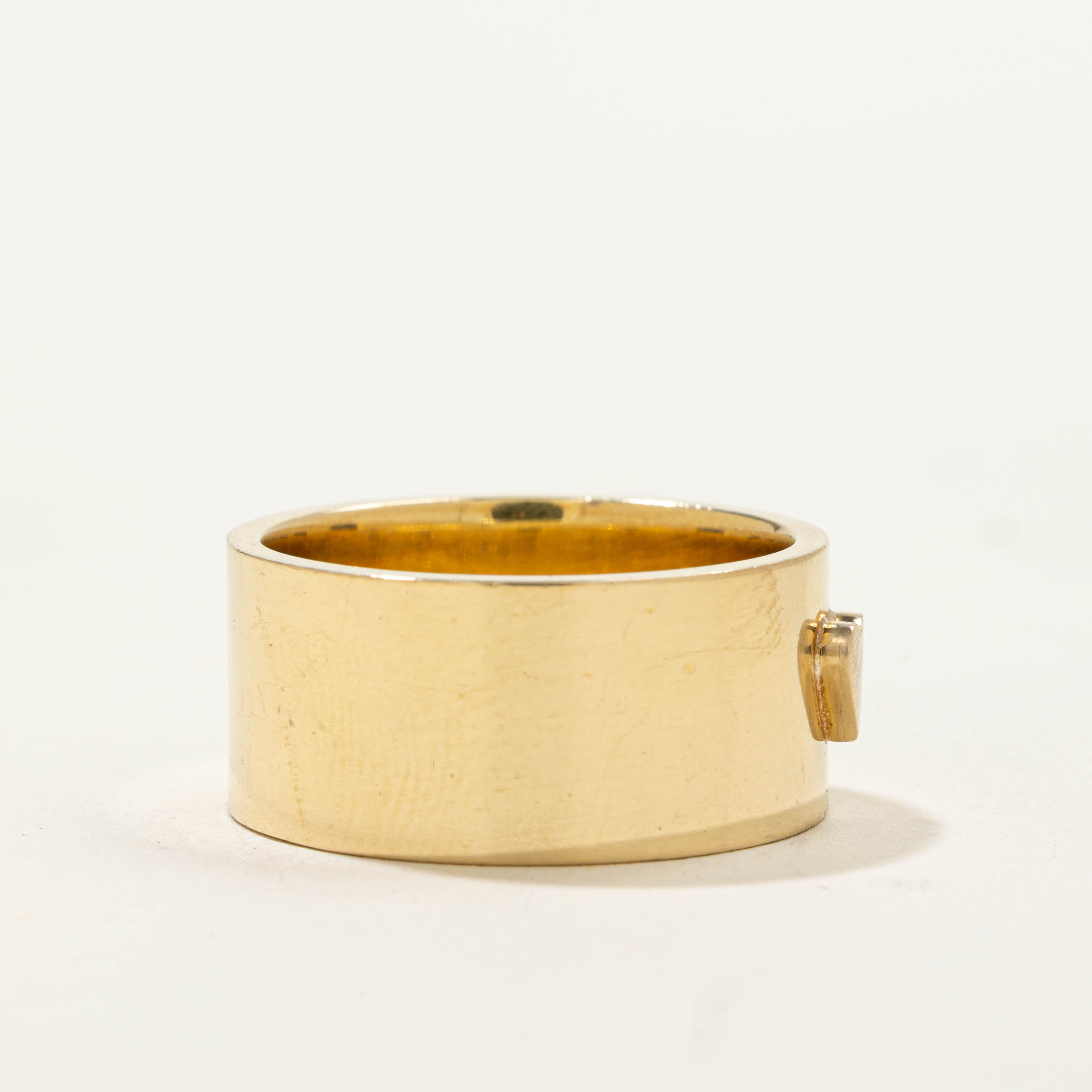 Pseudo Hallmarked Heart Engraved Cigar Band | 10.10mm | SZ 9