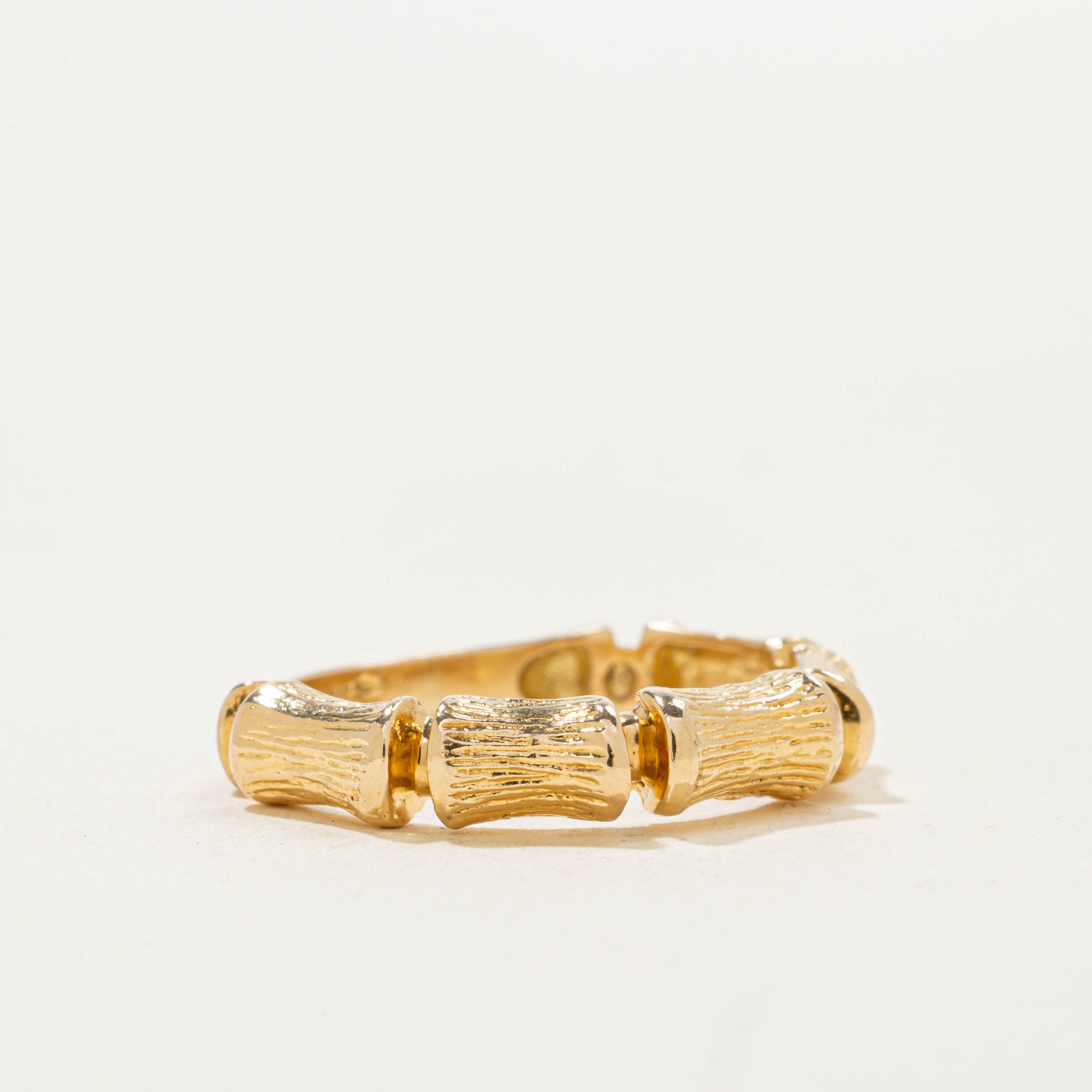 18k Bamboo Textured Ring | SZ 5.25