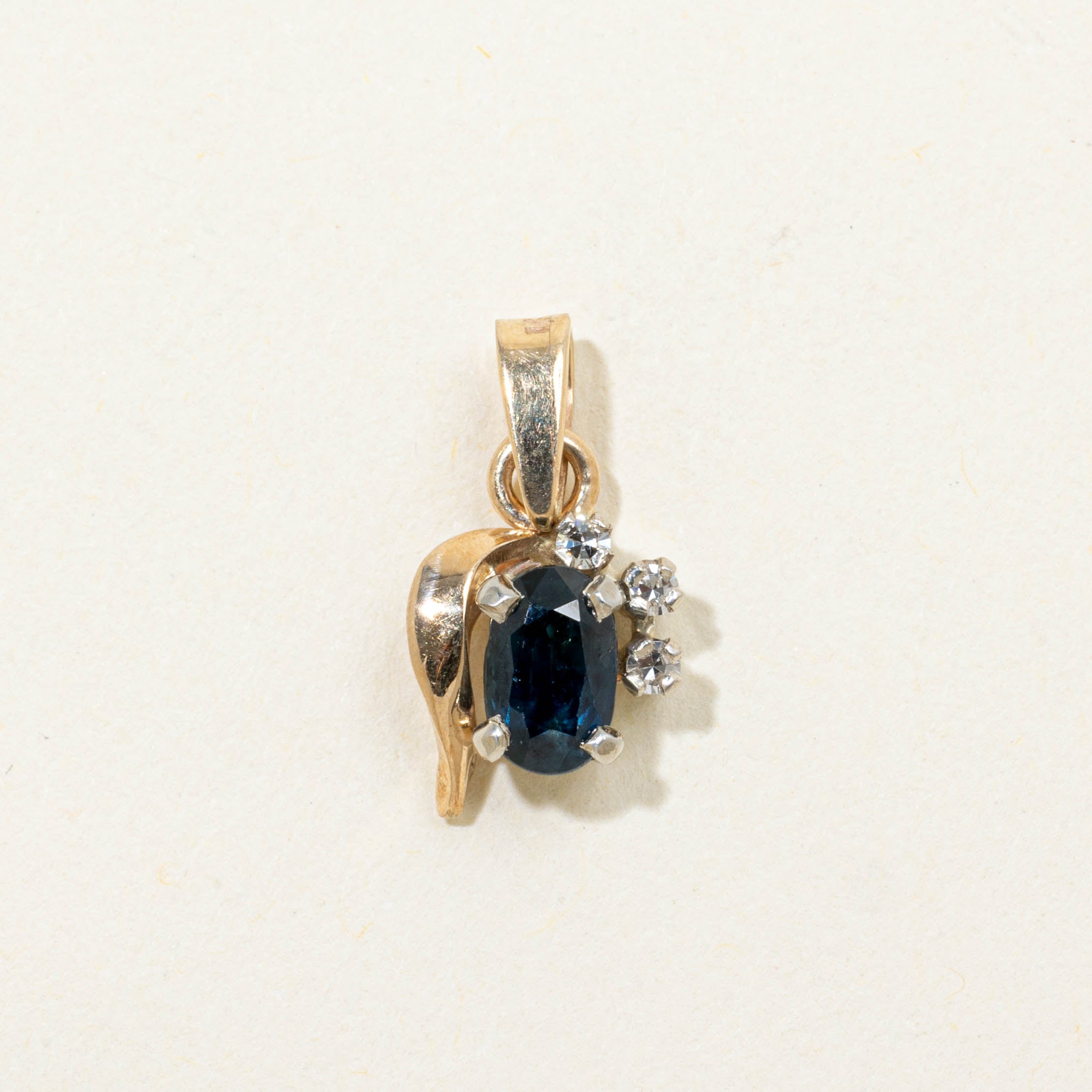 14k Sapphire & Diamond Accented Pendant