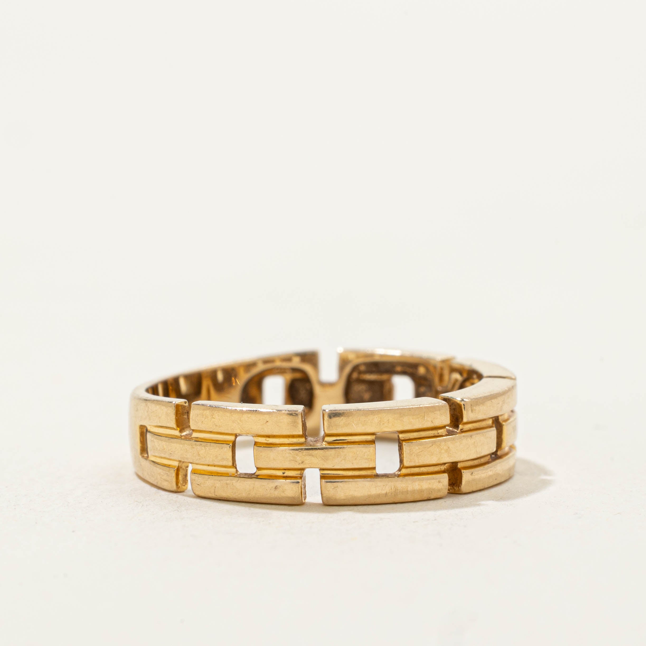 18k Yellow Gold Panther Chain Band | SZ 5.75