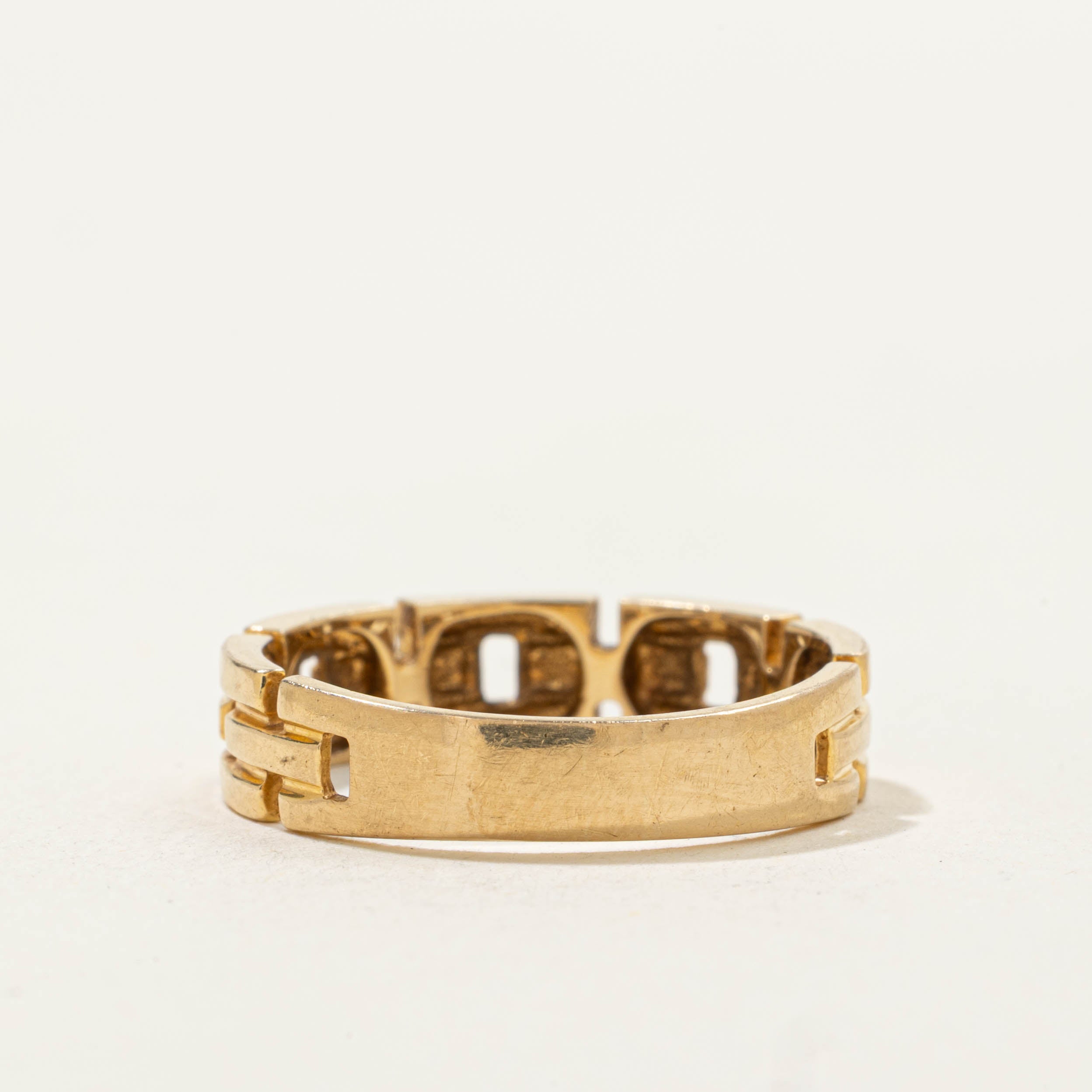 18k Yellow Gold Panther Chain Band | SZ 5.75