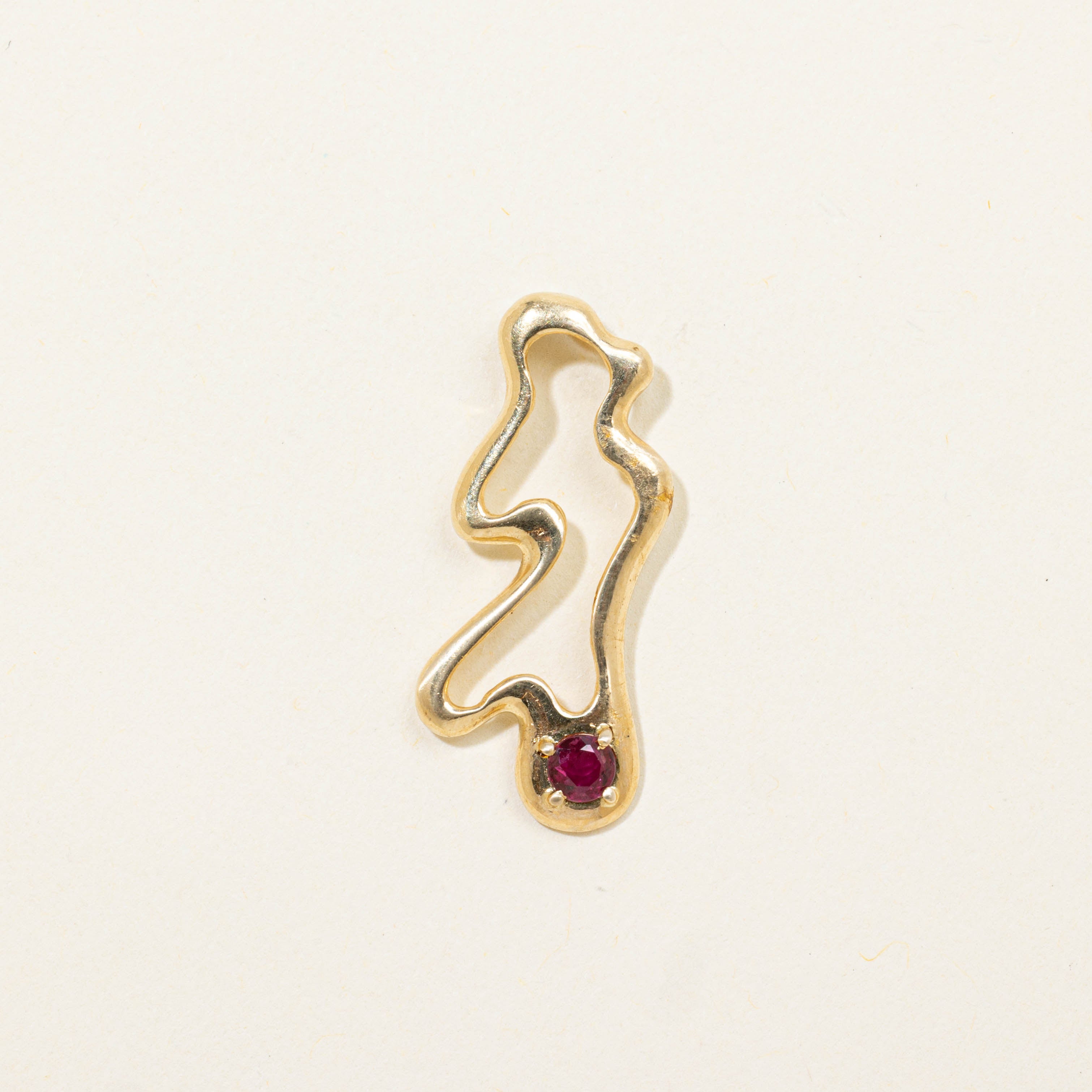 14k Ruby Abstract Pendant