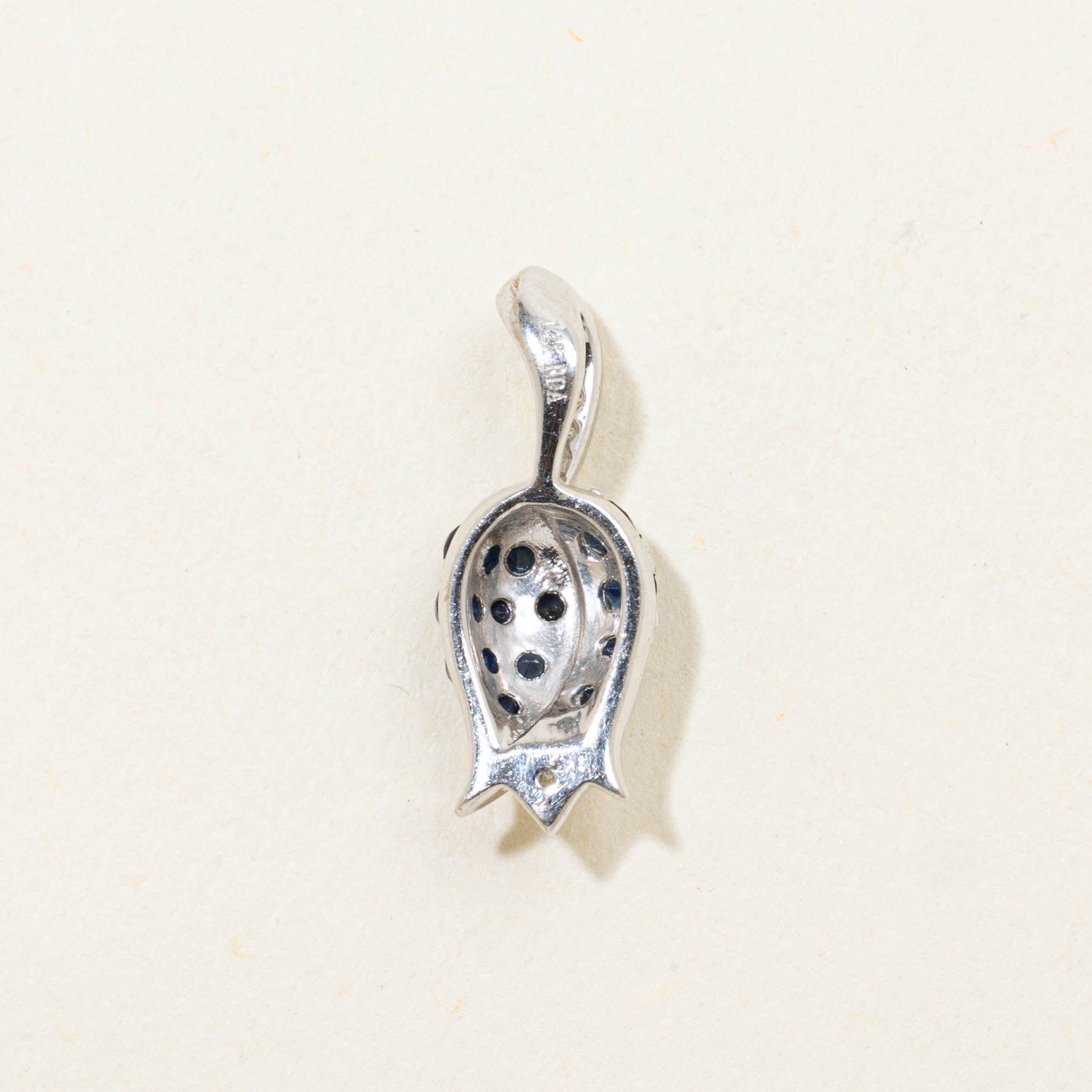 14k Sapphire & Diamond Flower Bud Pendant