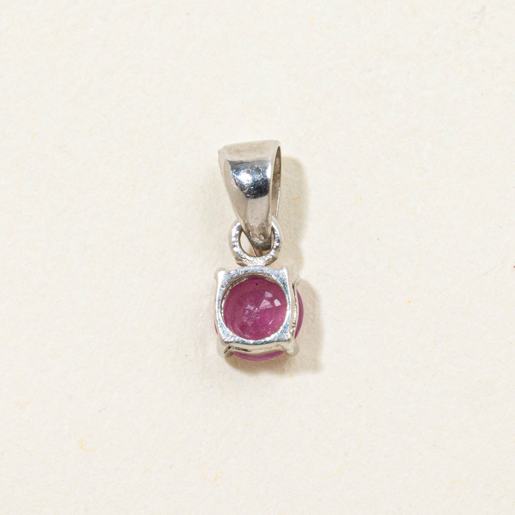 14k Solitaire Round Cut Ruby Pendant
