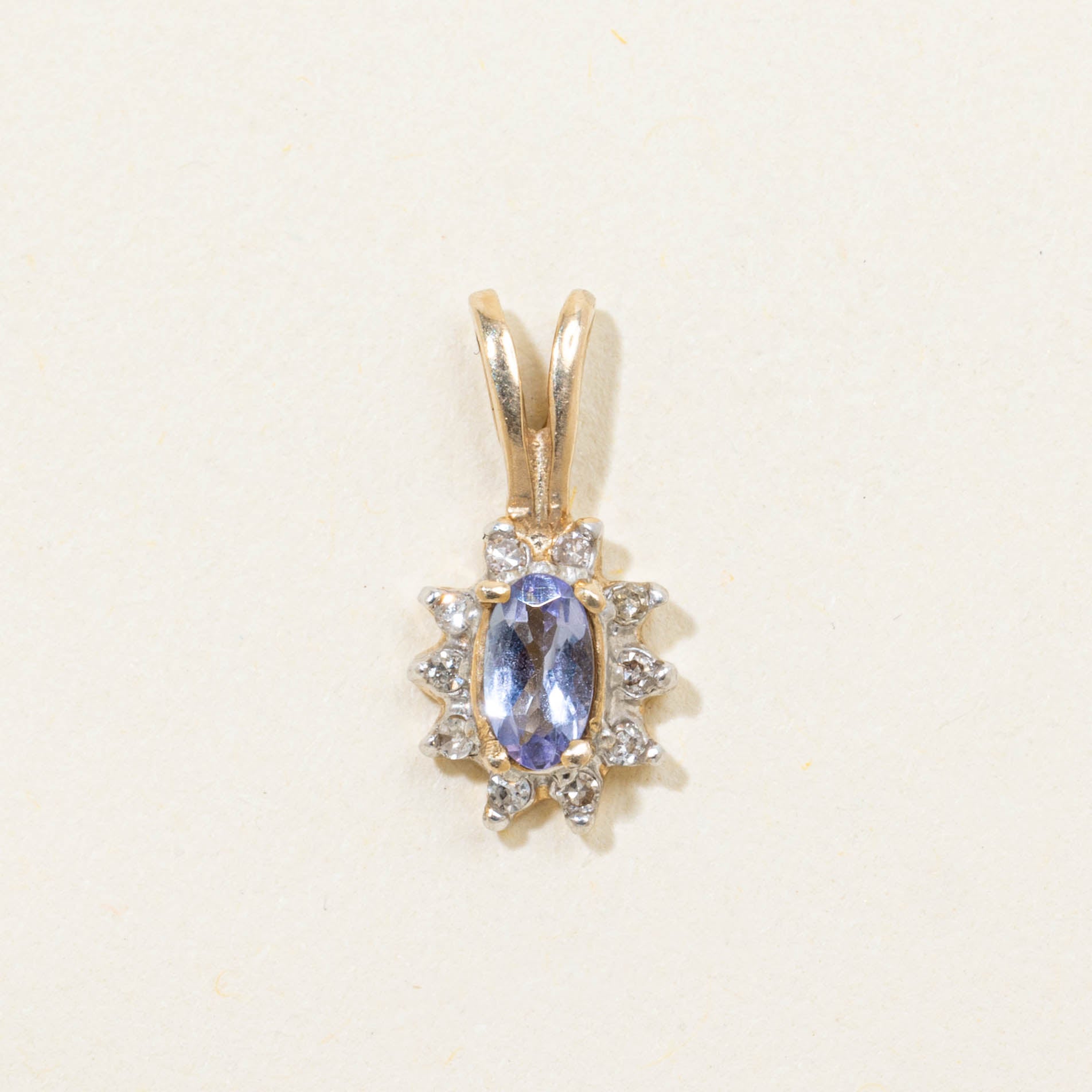 10k Tanzanite & Diamond Halo Pendant
