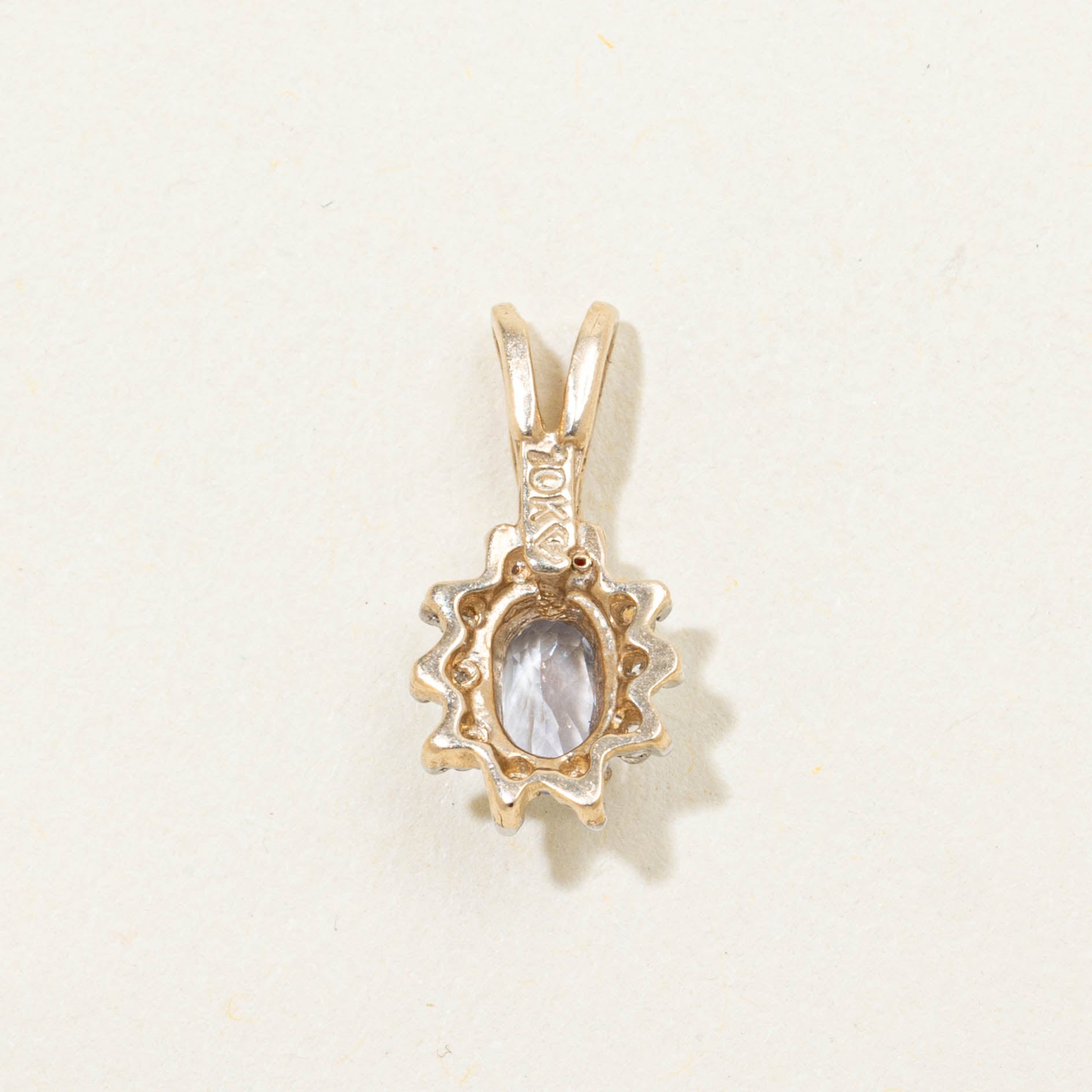 10k Tanzanite & Diamond Halo Pendant
