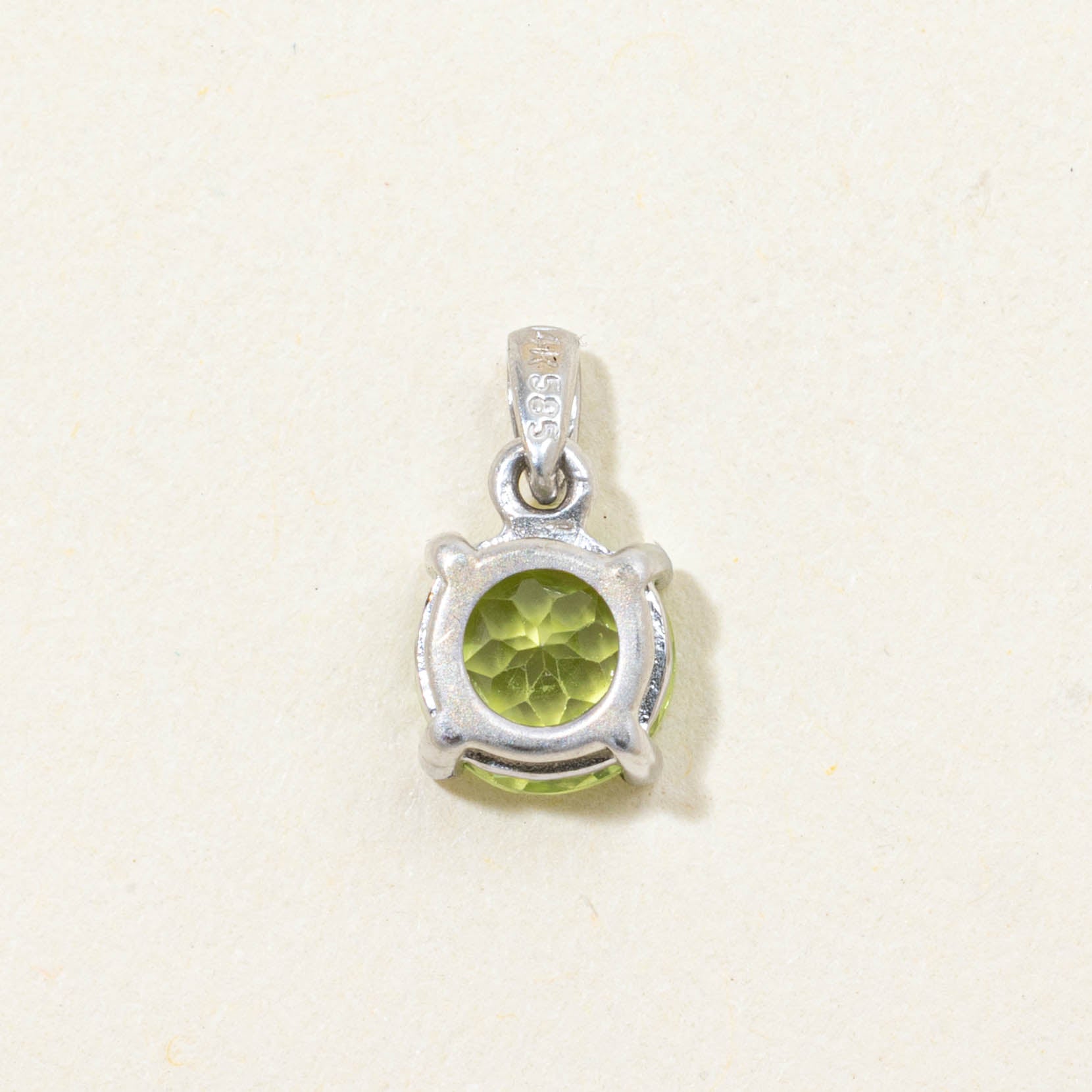 14k Solitaire Peridot Pendant