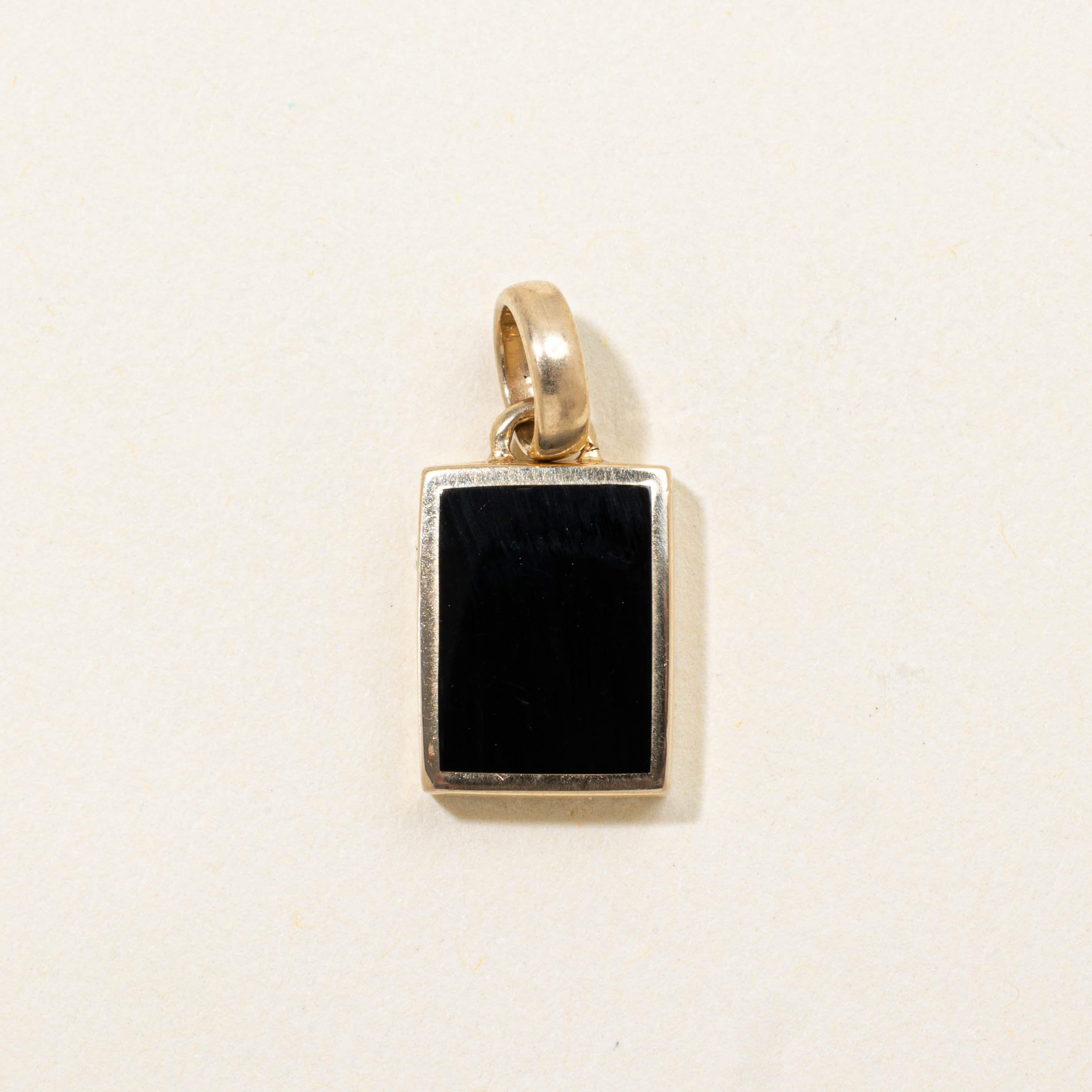 14k Onyx Tag Pendant