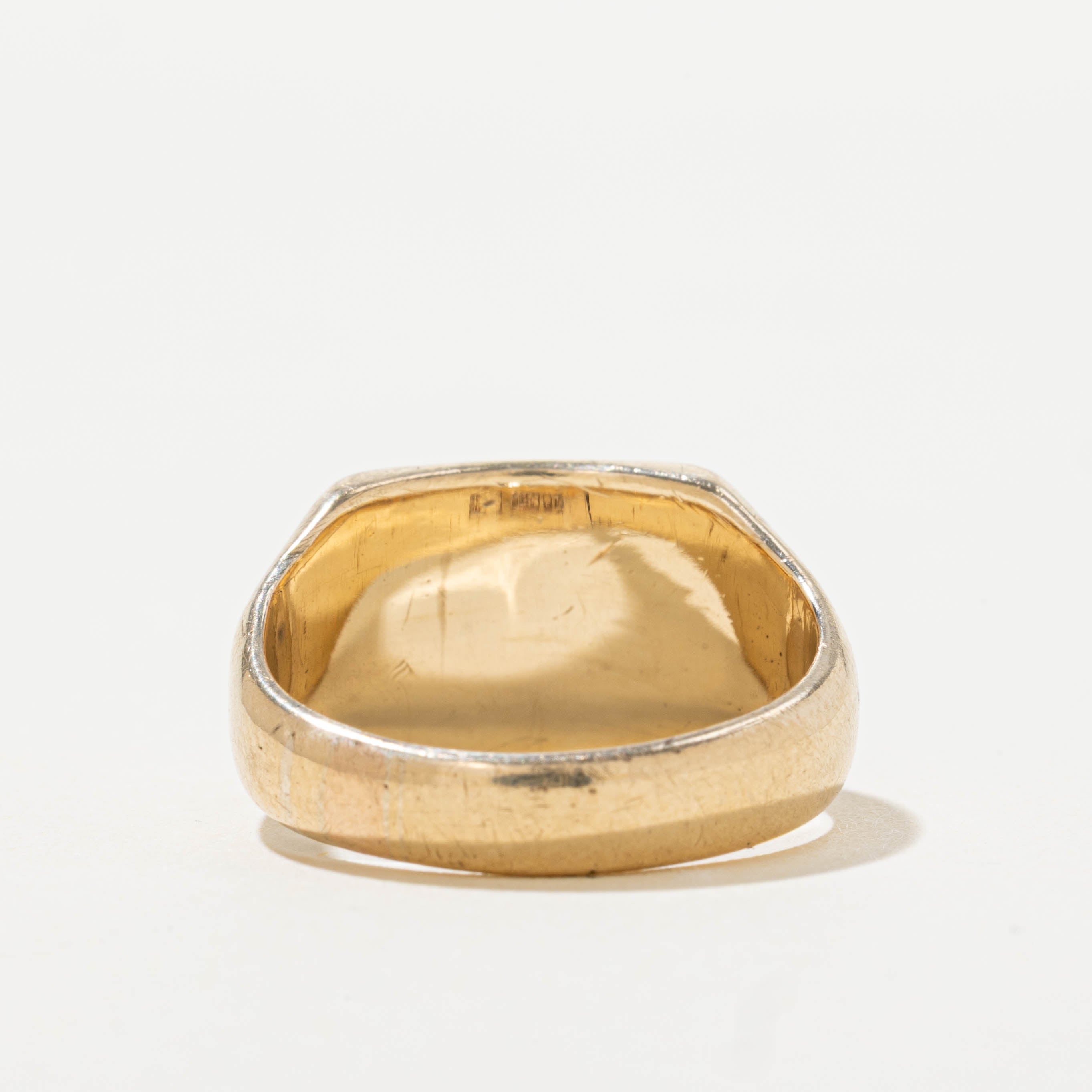 1951 Birmingham UK Grooved Signet Ring | SZ 5.25