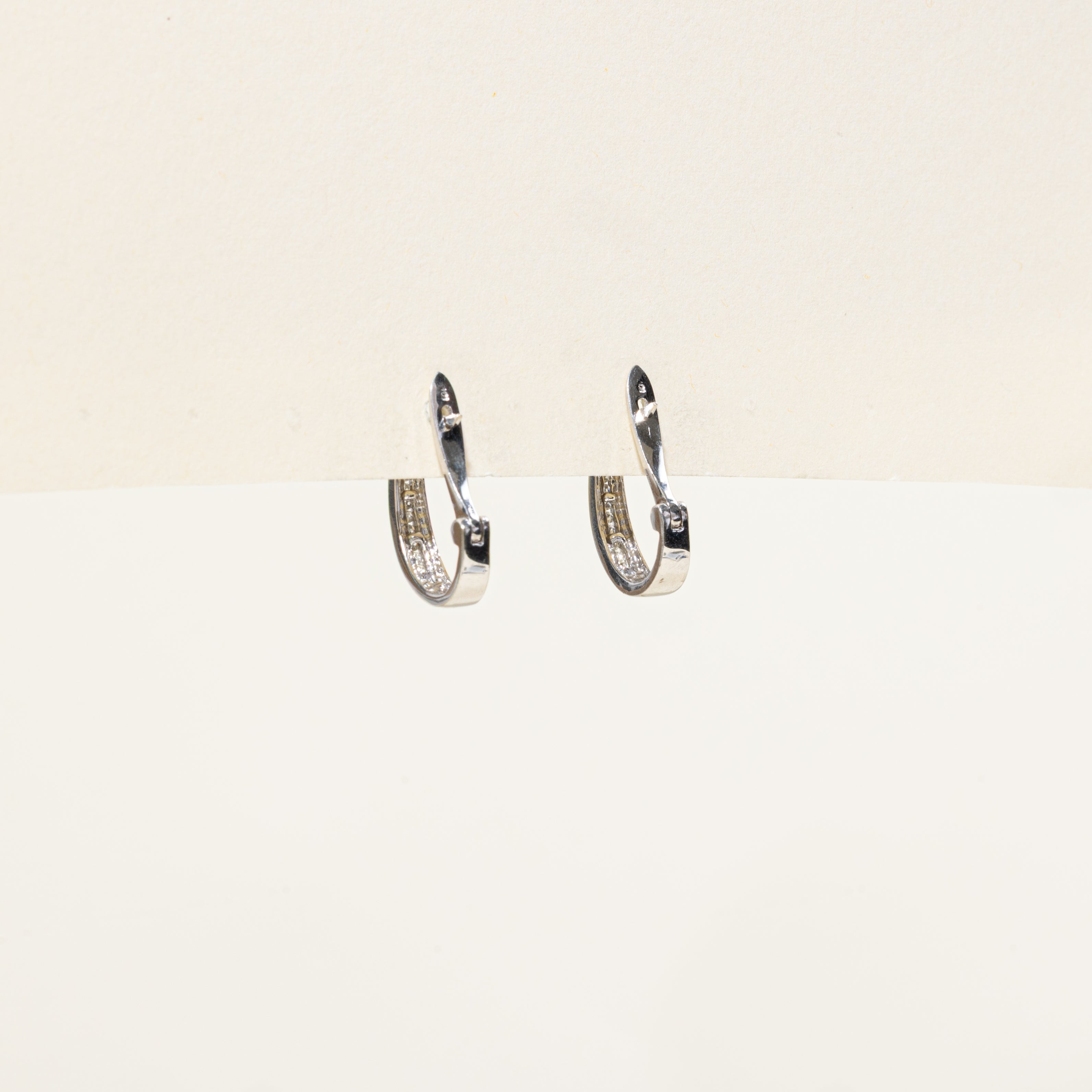 Channel Set Diamond Hoop Earrings | 0.14ctw